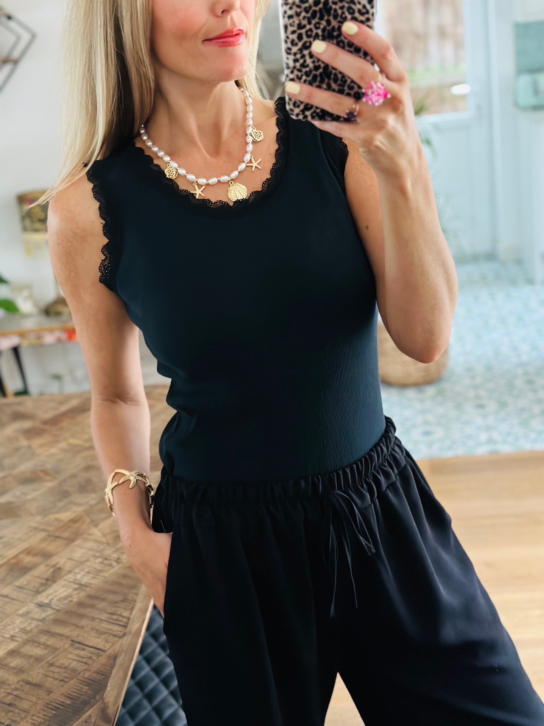 Lace Trim Vest