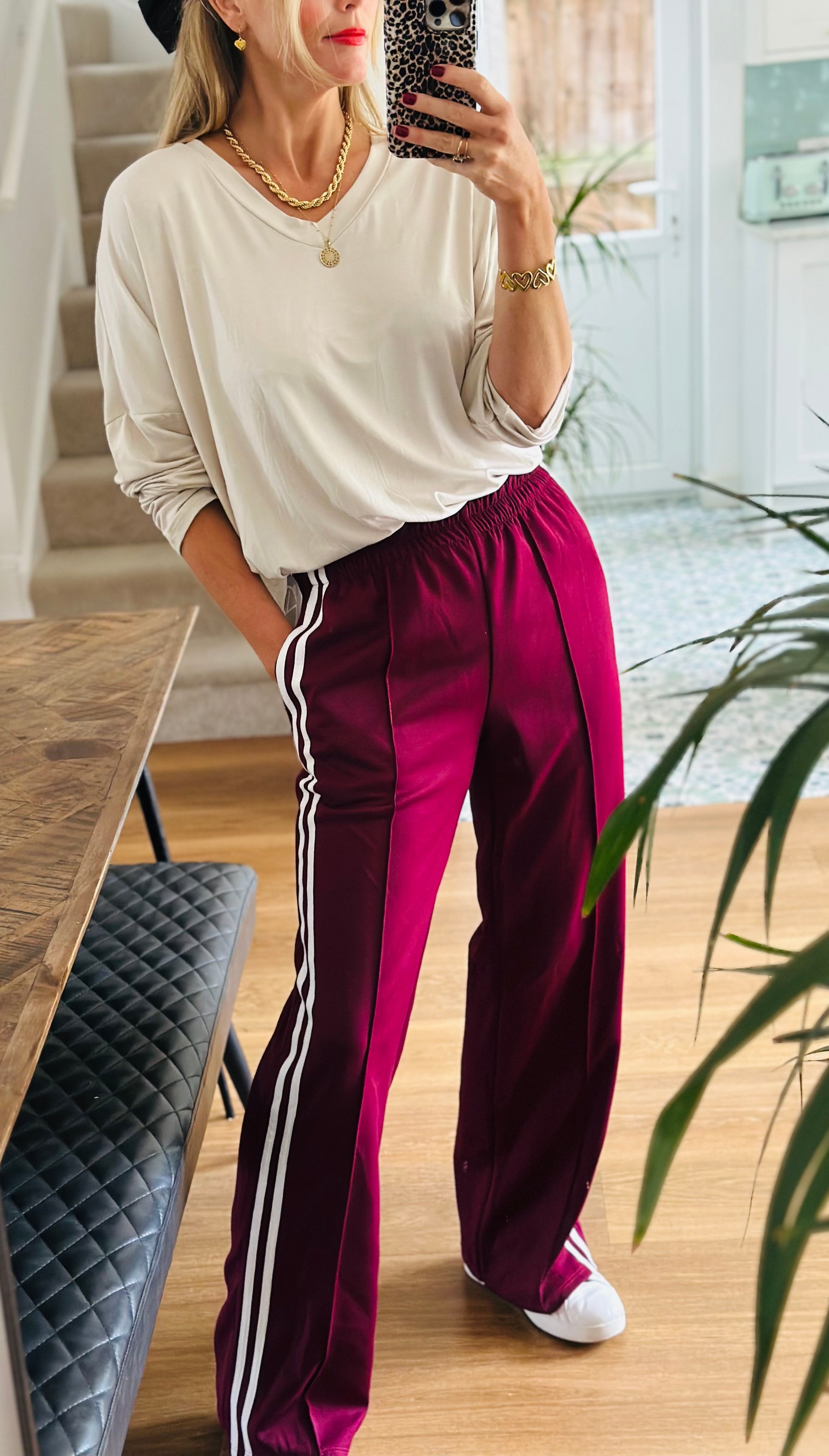 Side Stripe Tracksuit Bottoms