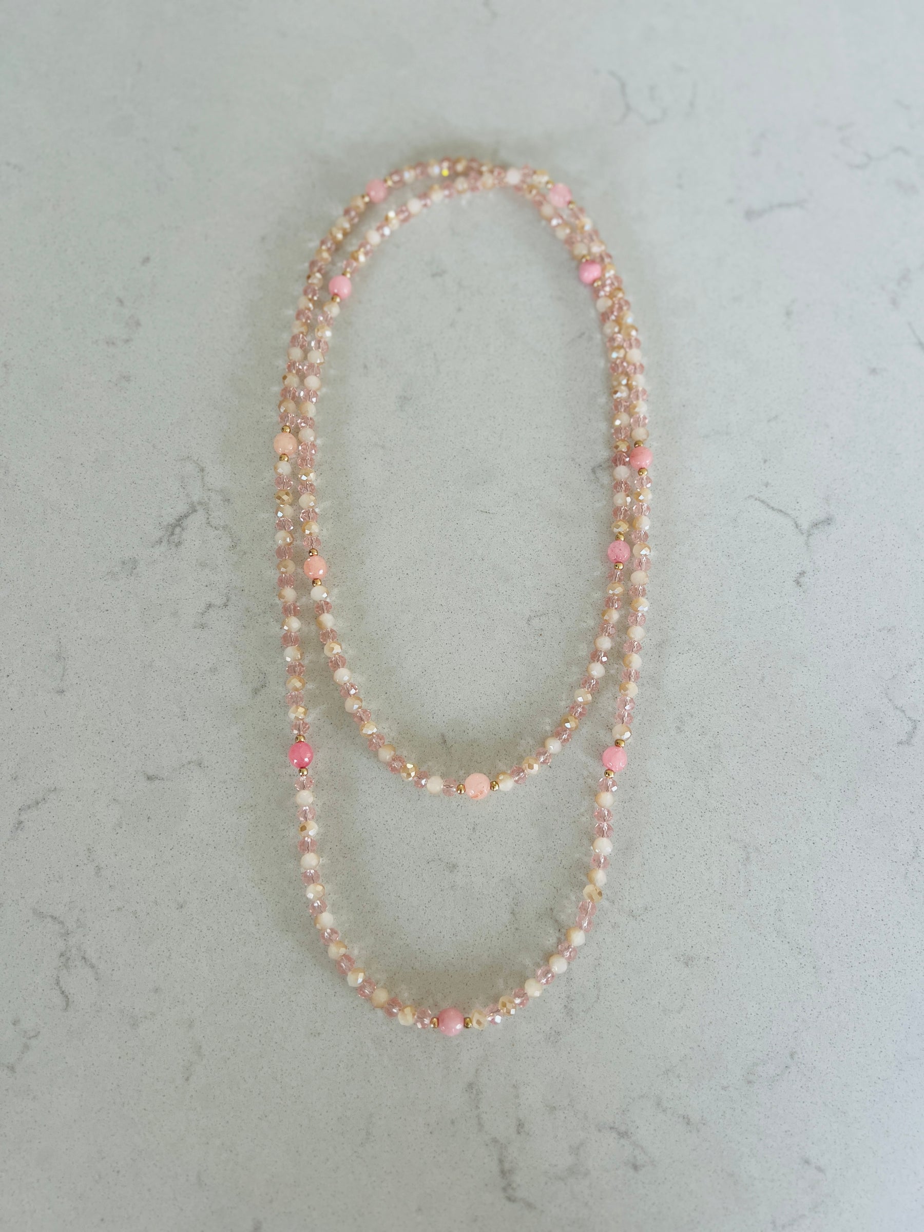 Long Beaded String Necklace