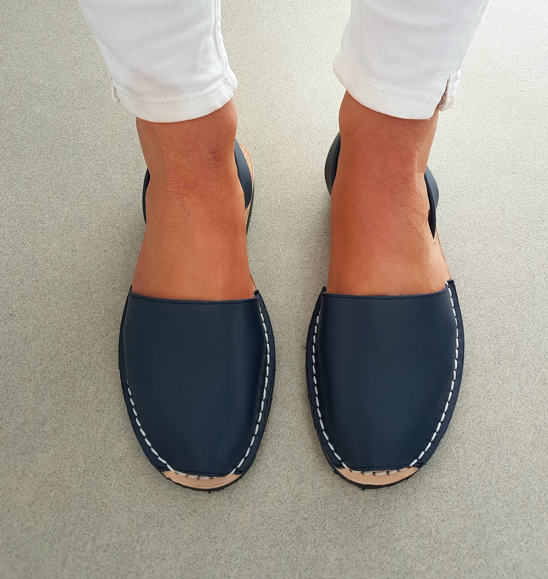 SAMPLE SALE Navy Leather Avarcas SIZES 36, 39, 43