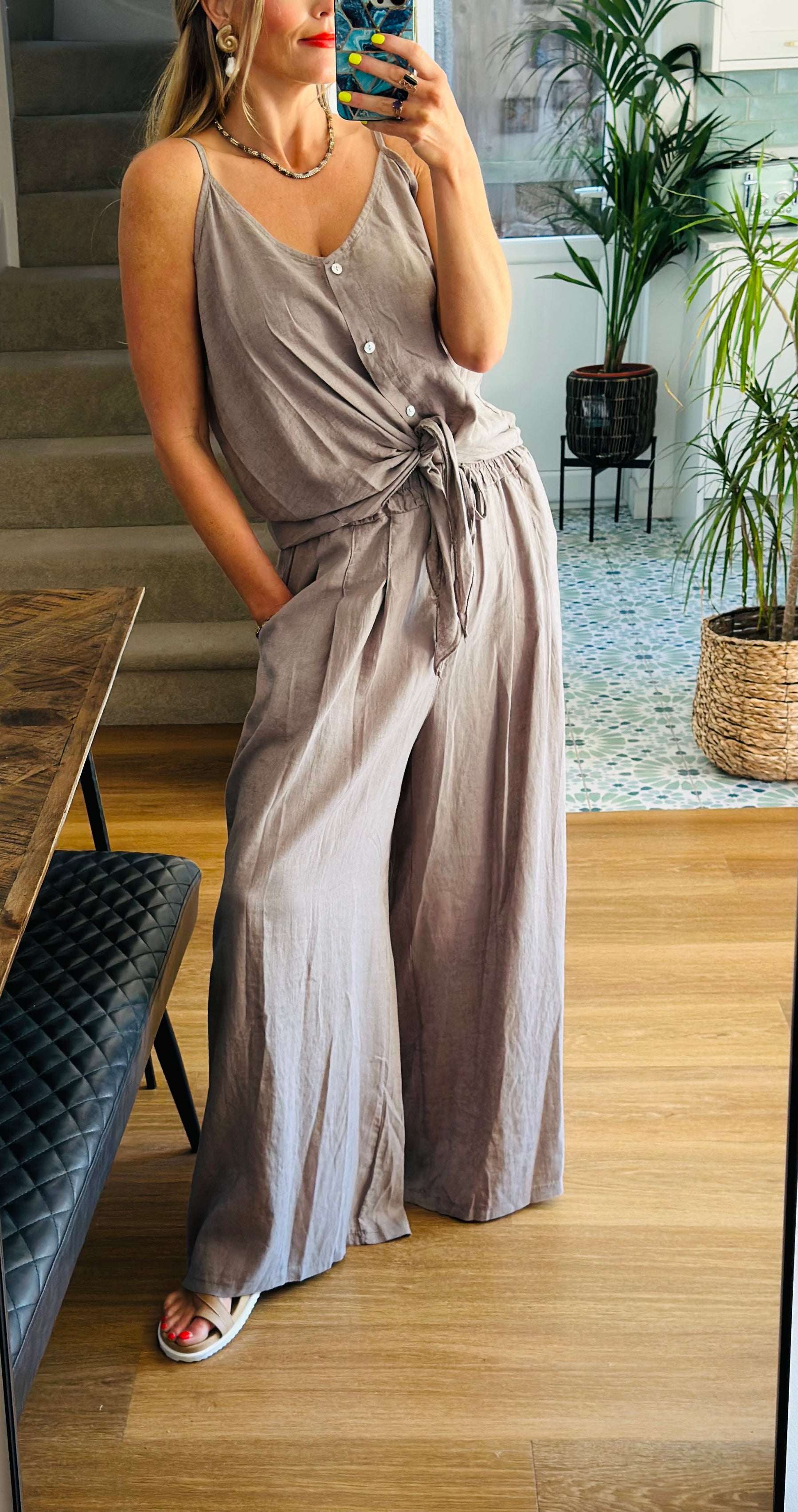 Ibiza Linen Vest Top