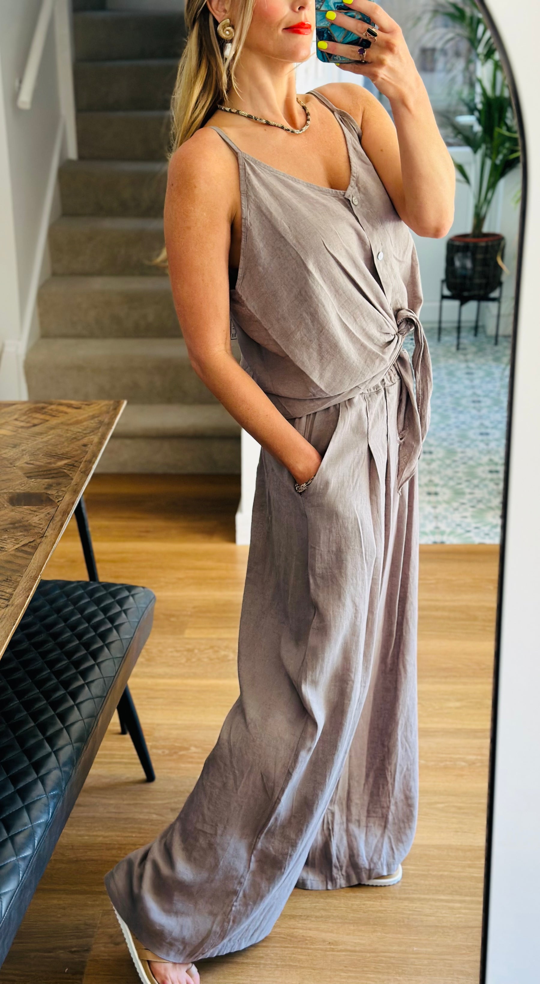 Ibiza Linen Vest Top