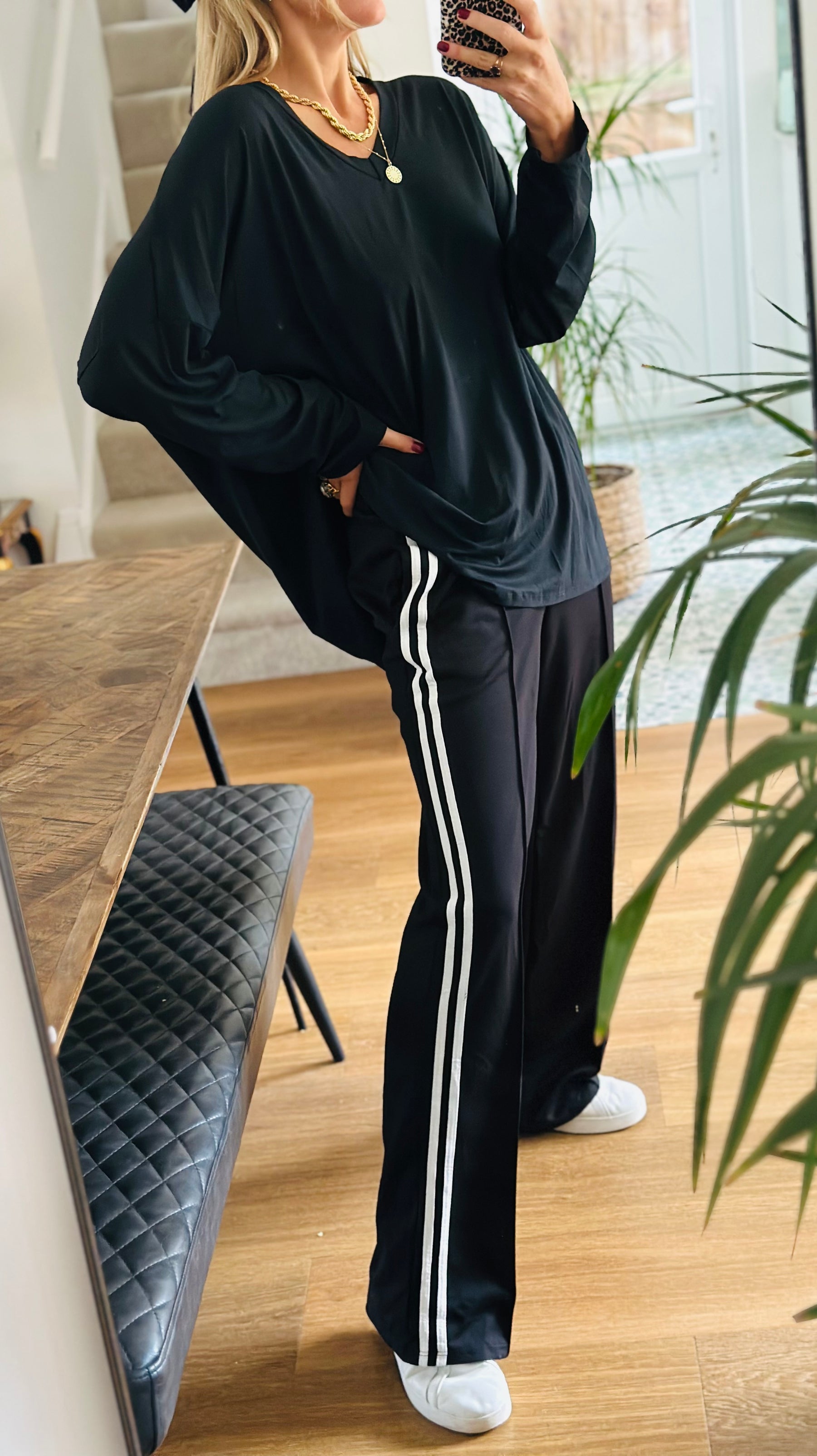 Side Stripe Tracksuit Bottoms