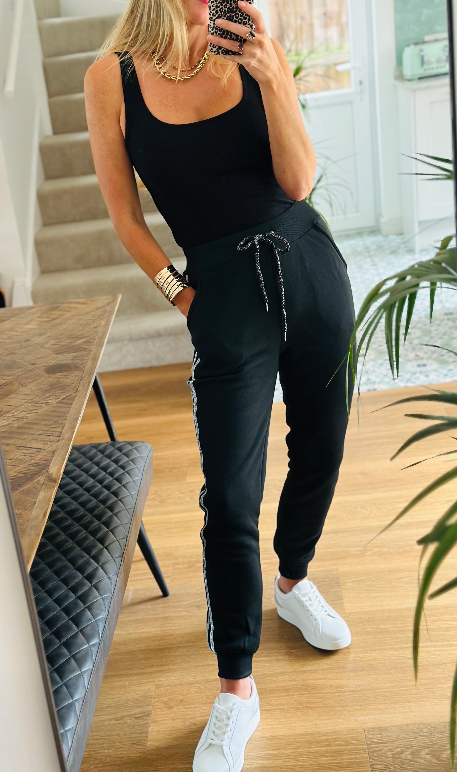Glitter stripe joggers