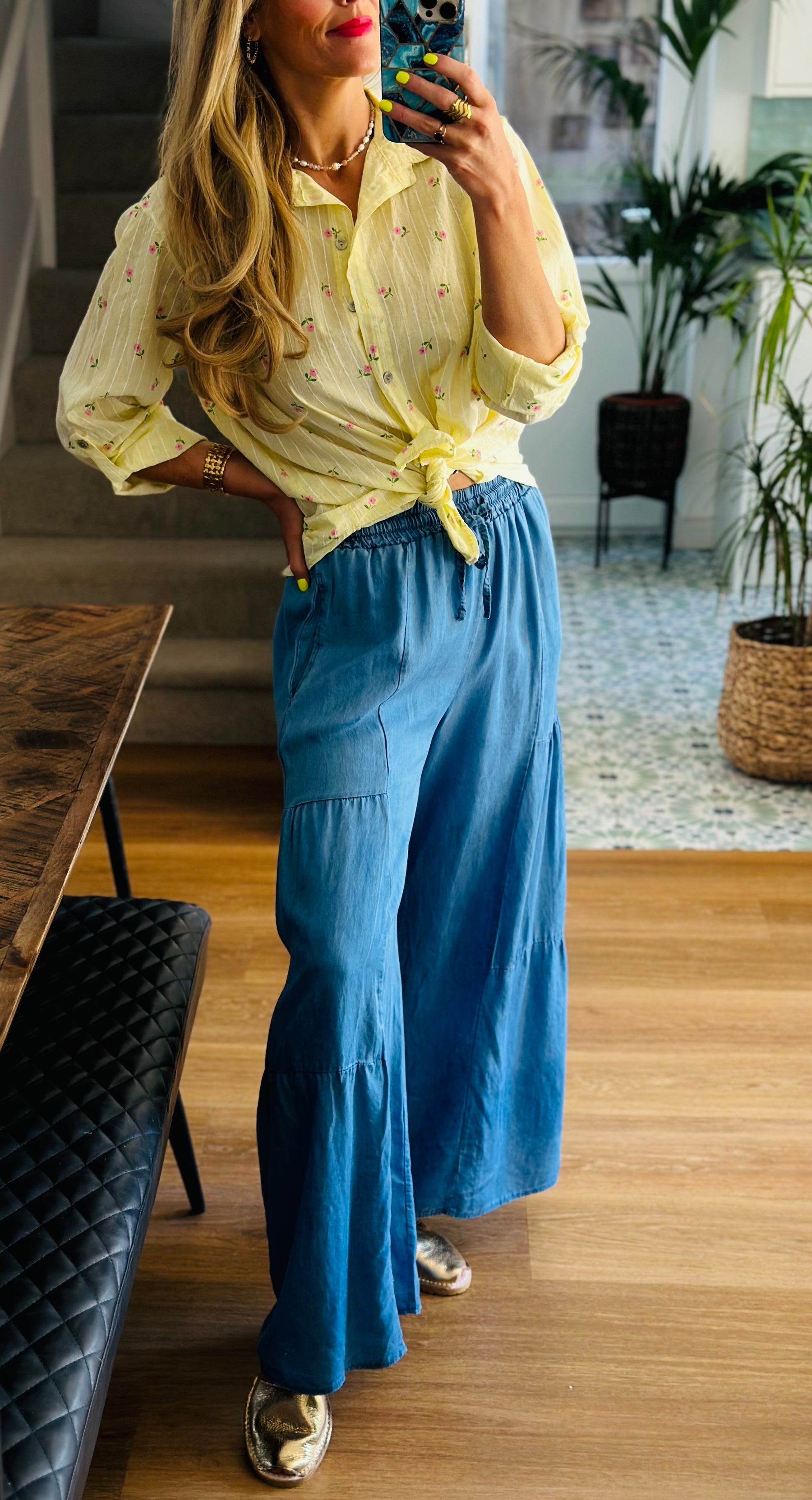 Pinstripe floral Shirt