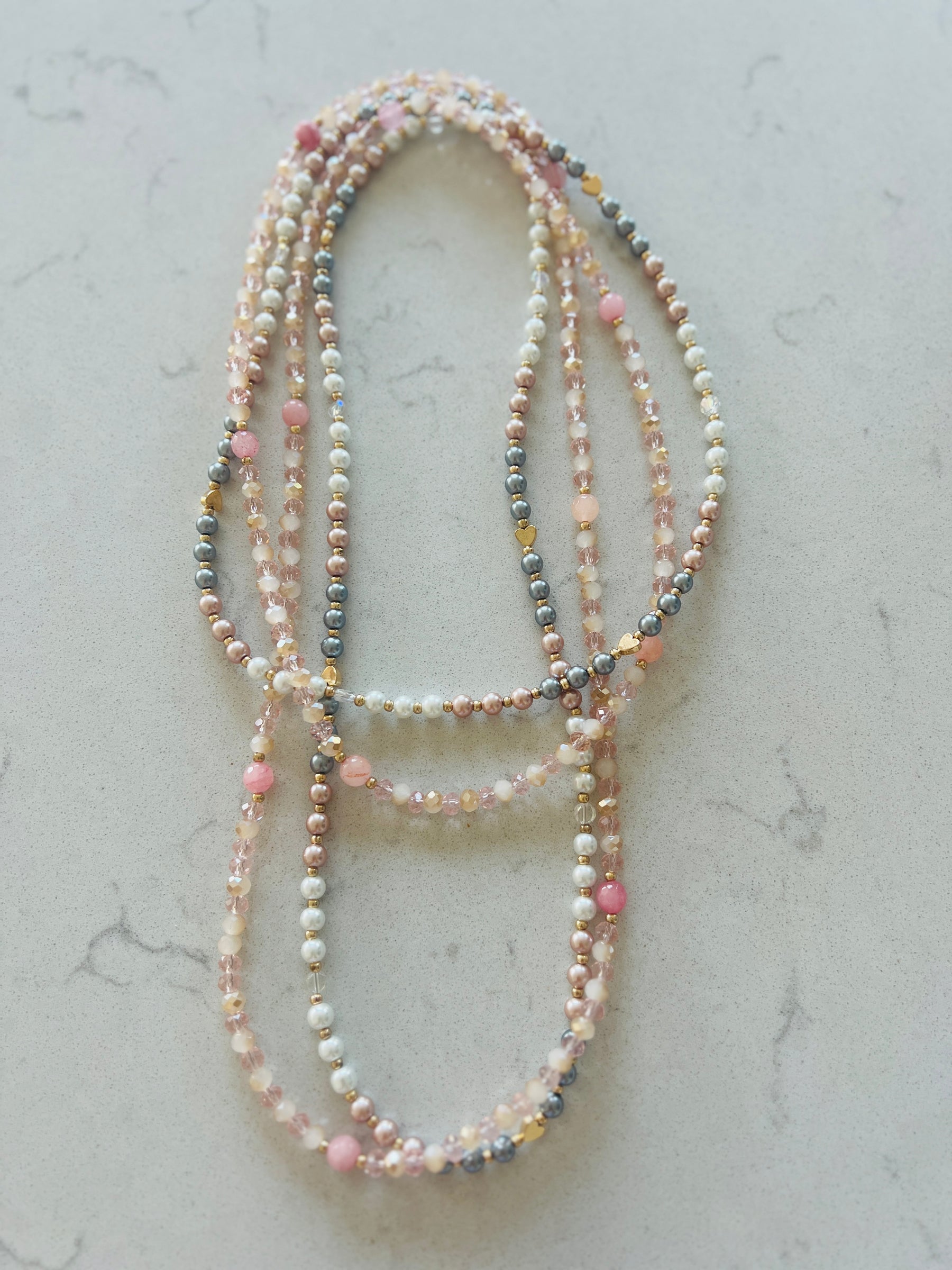 Long Beaded String Necklace