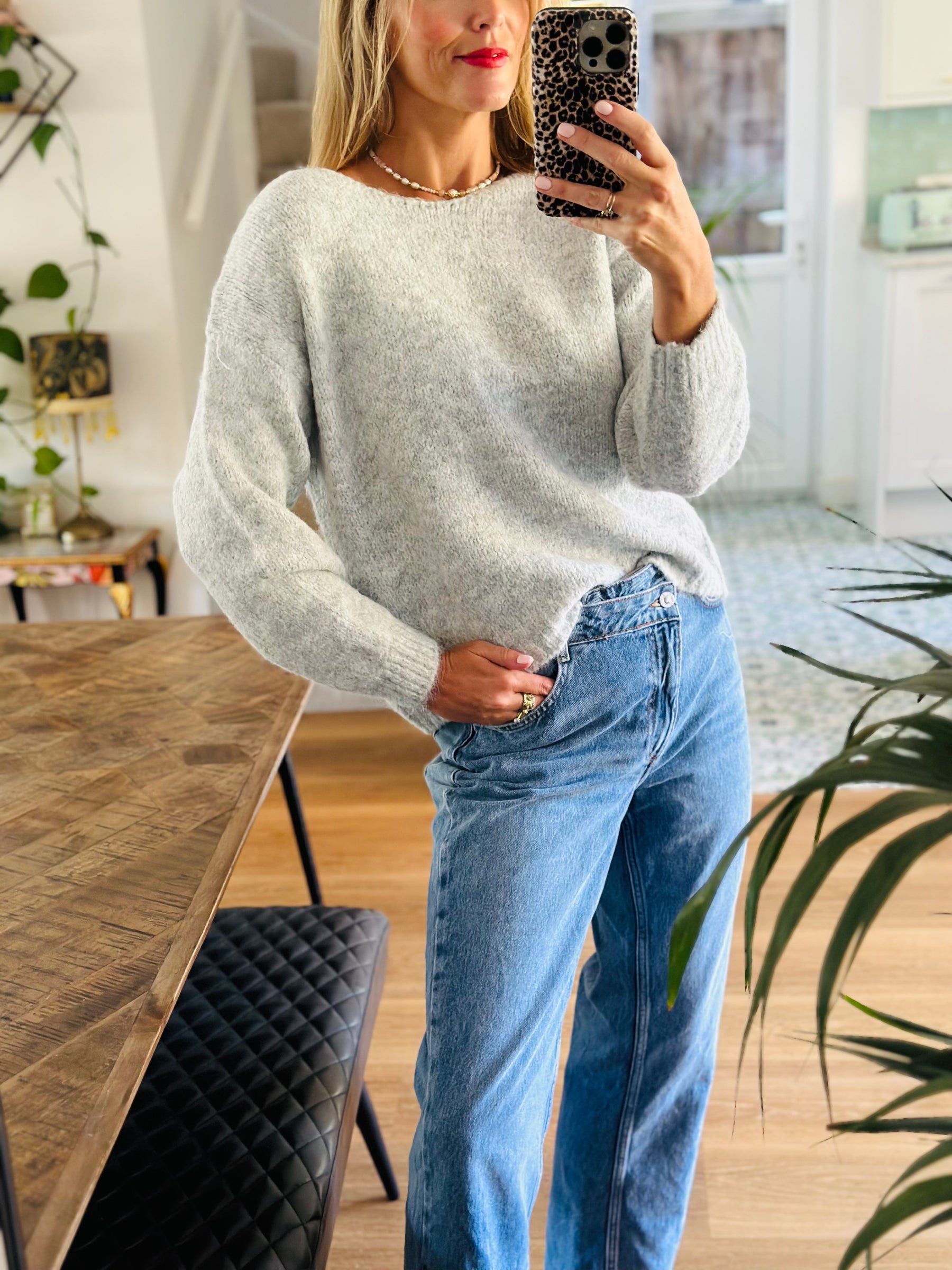 Diamanté Bow Jumper