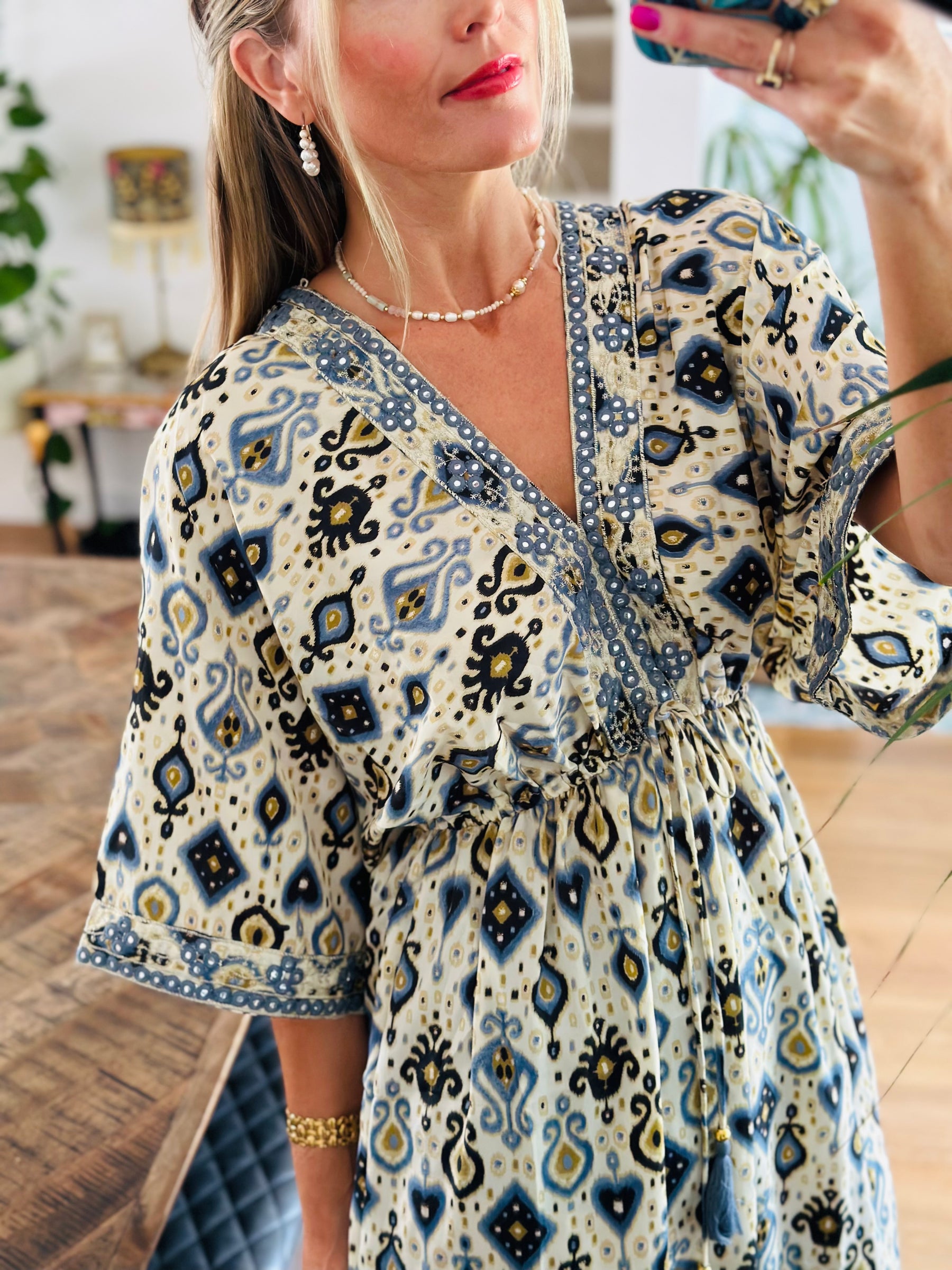 Indigo Printed Maxi Dress