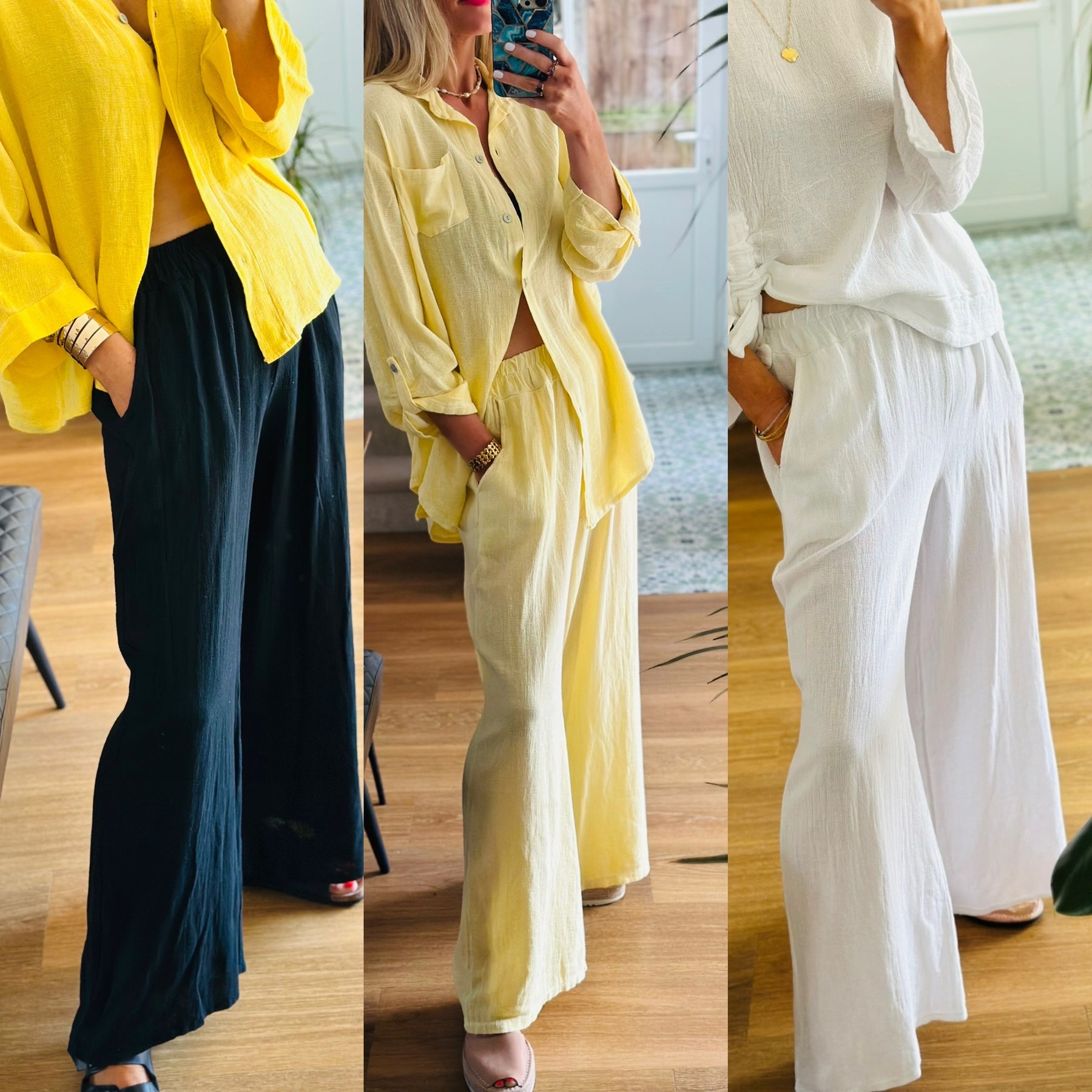 Linen Wide Leg Trousers