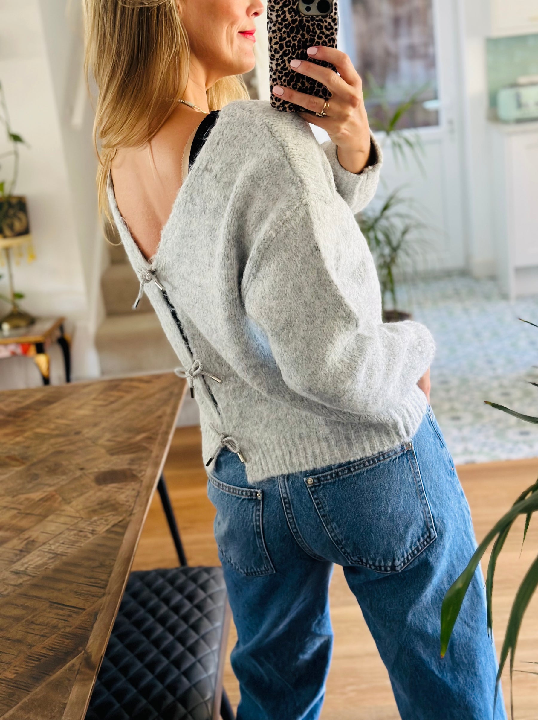 Diamanté Bow Jumper