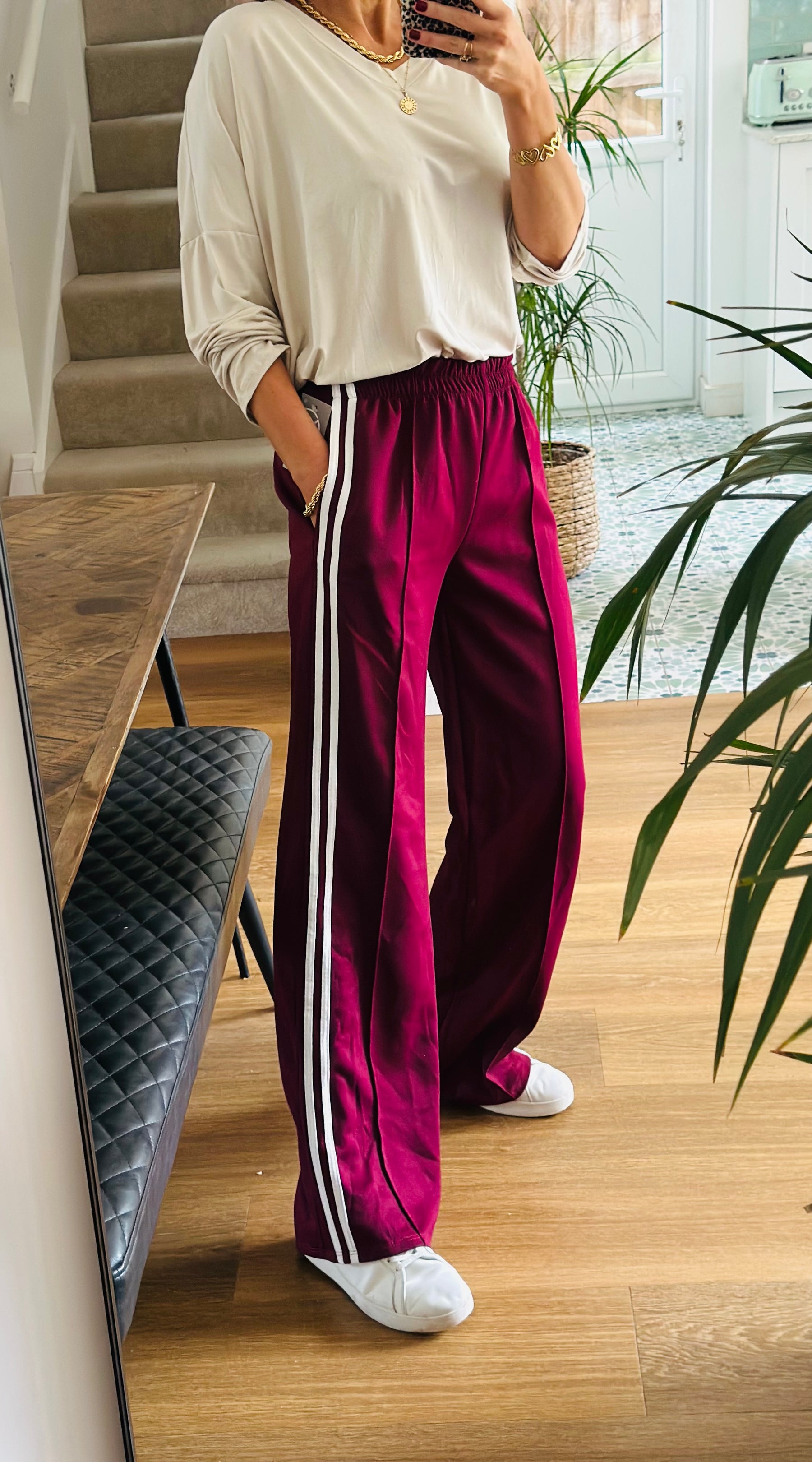 Side Stripe Tracksuit Bottoms