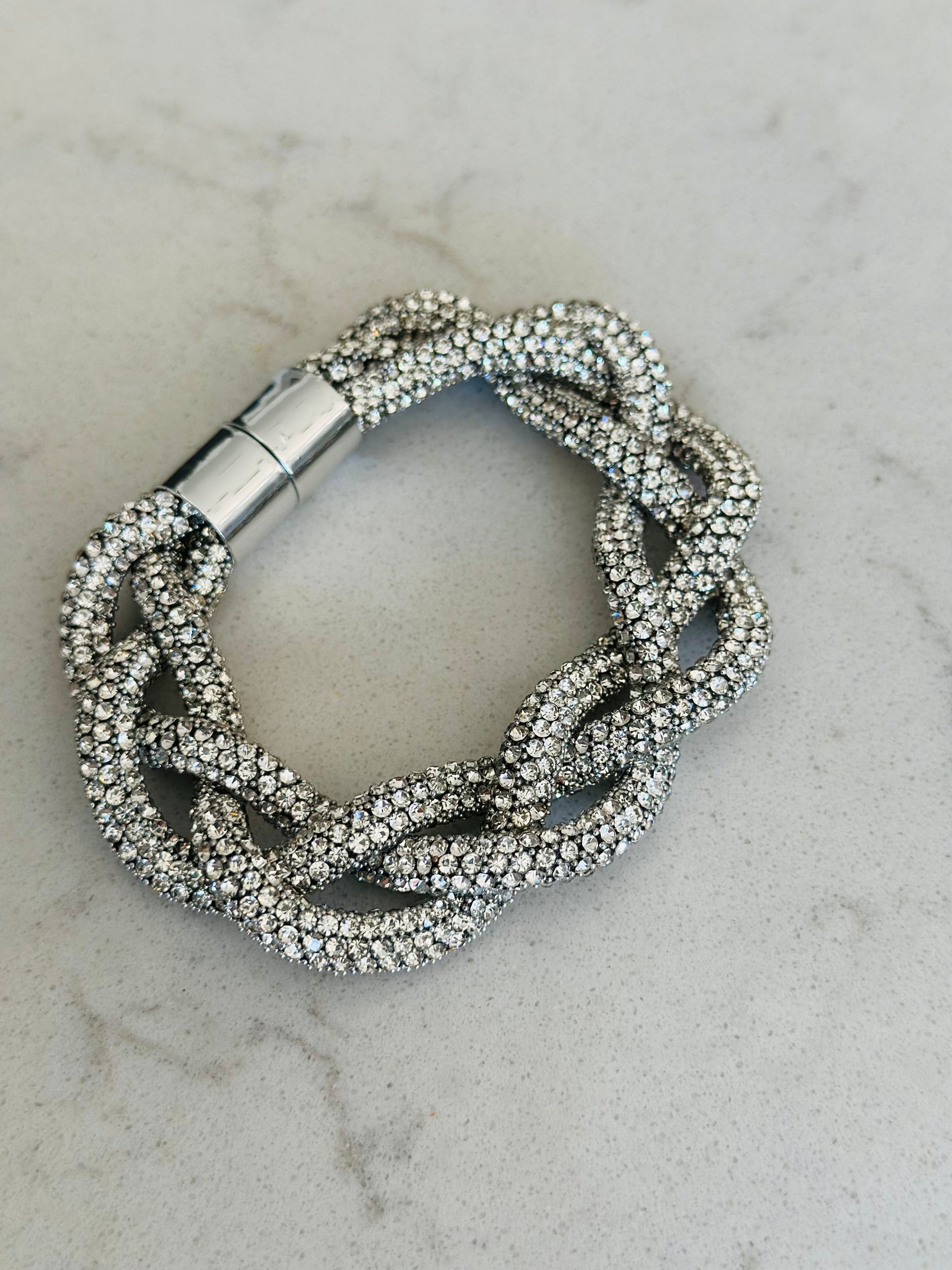 Plaited Diamante Bracelet