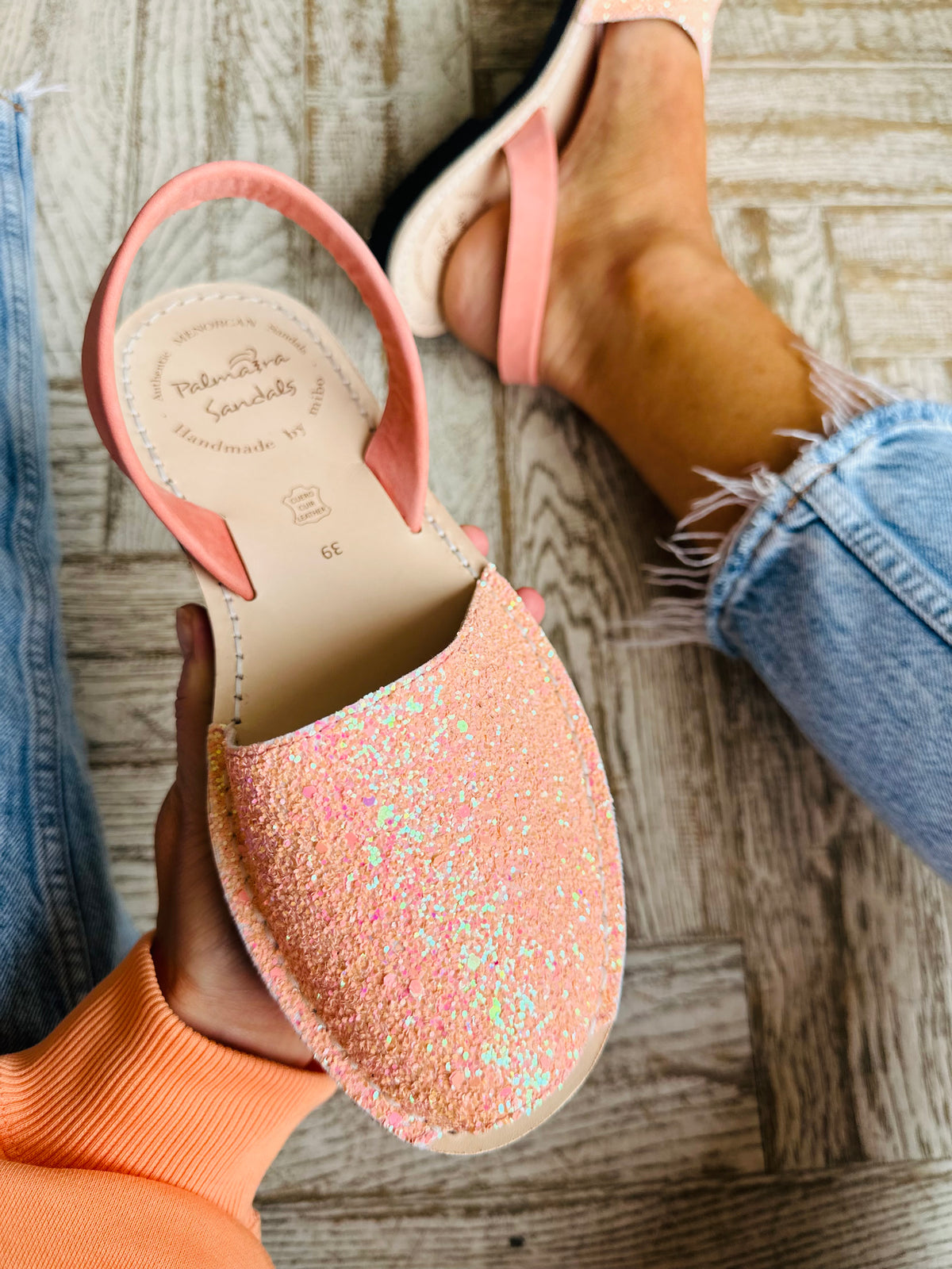 Sherbet Peach Glitter