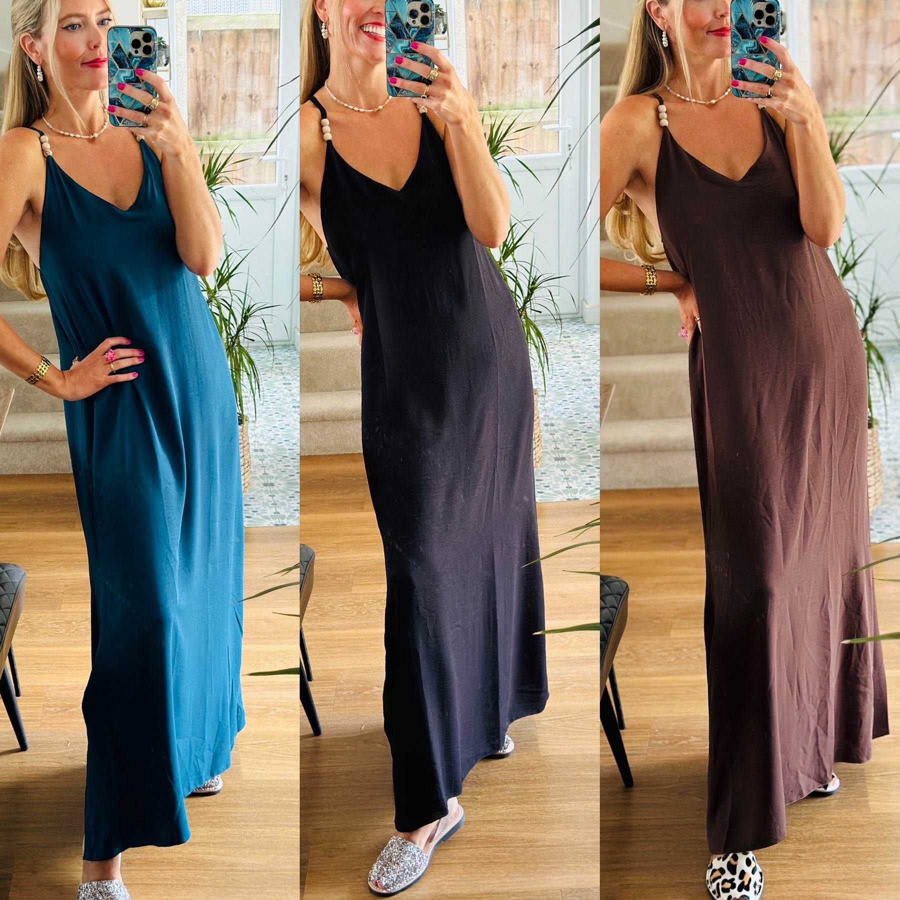 Beaded Strap Maxi Dress