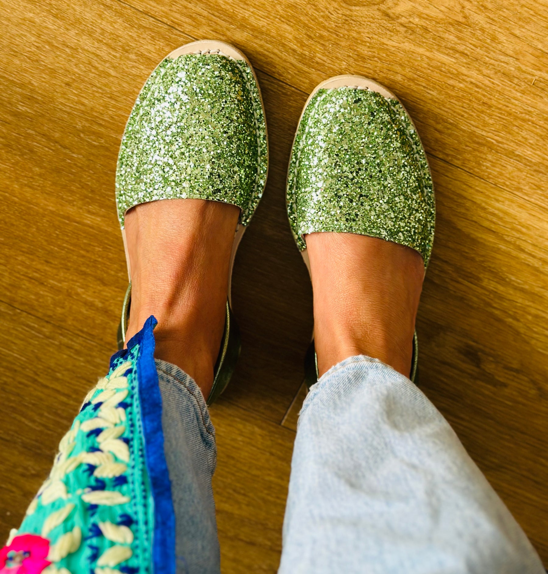 Menta Glitter Avarcas