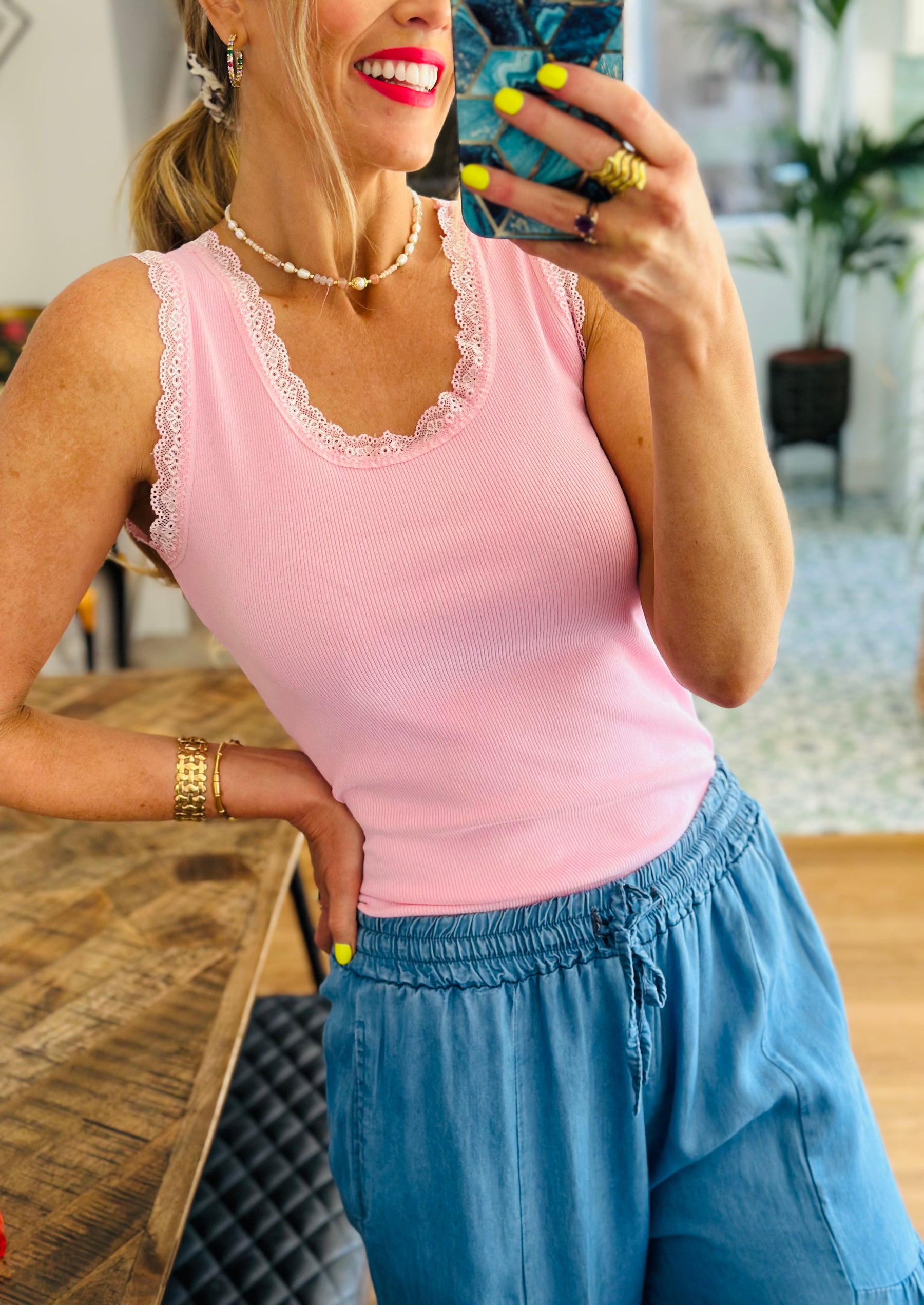 Lace Trim Vest