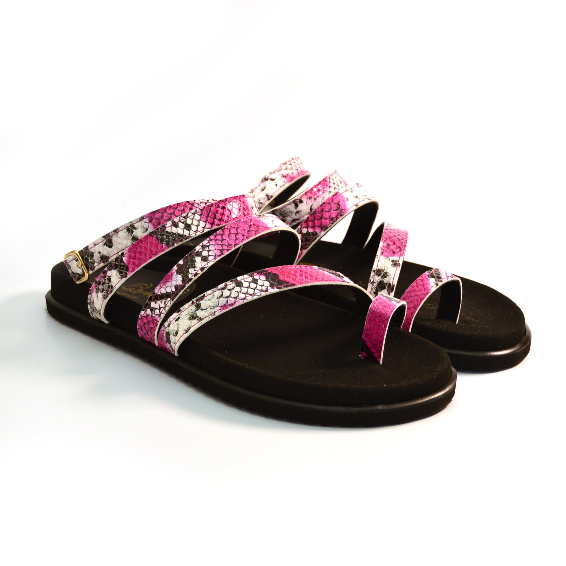 Press Sample Antigua snakeprint gladiator sandals