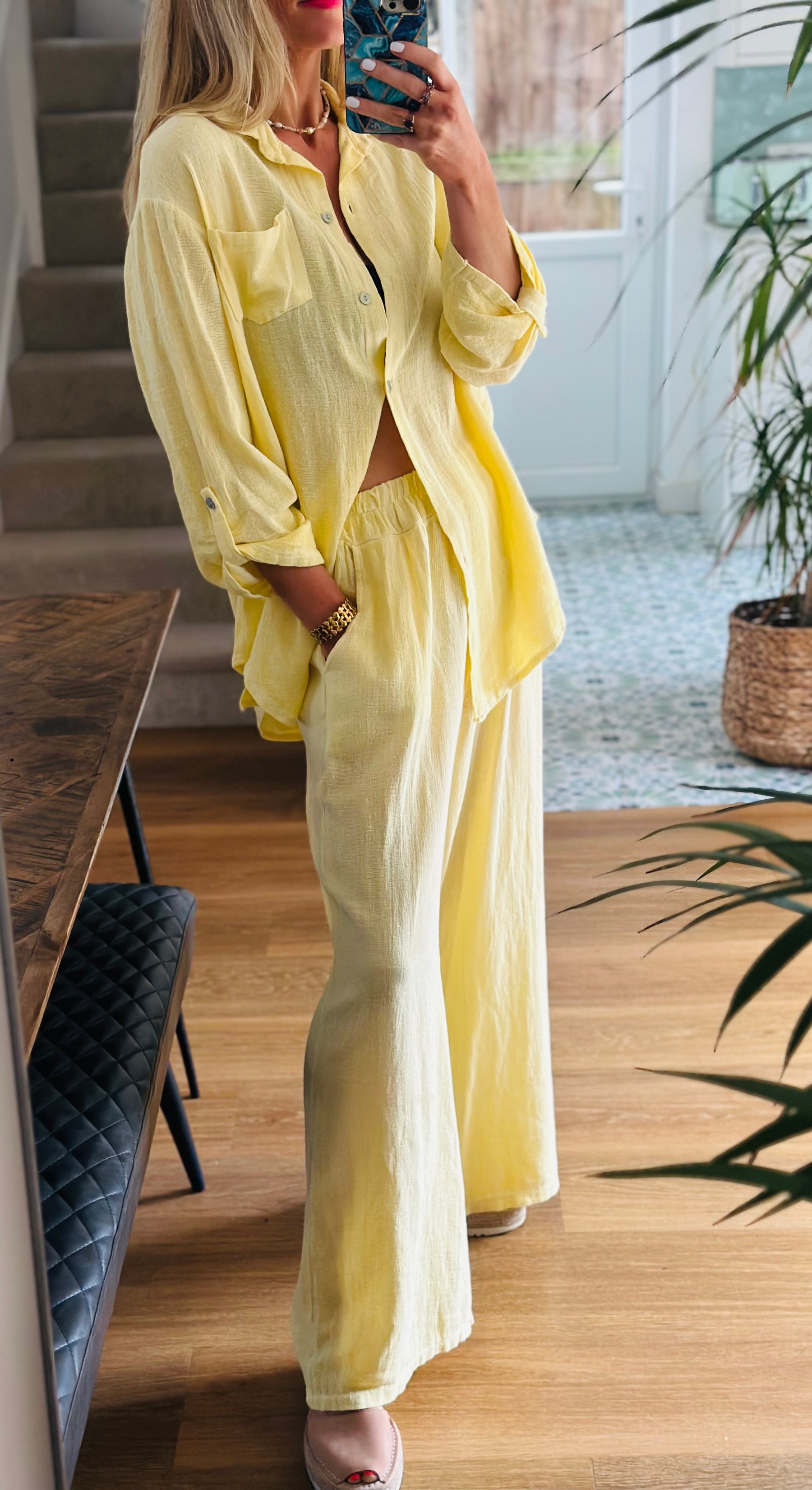 Linen Wide Leg Trousers