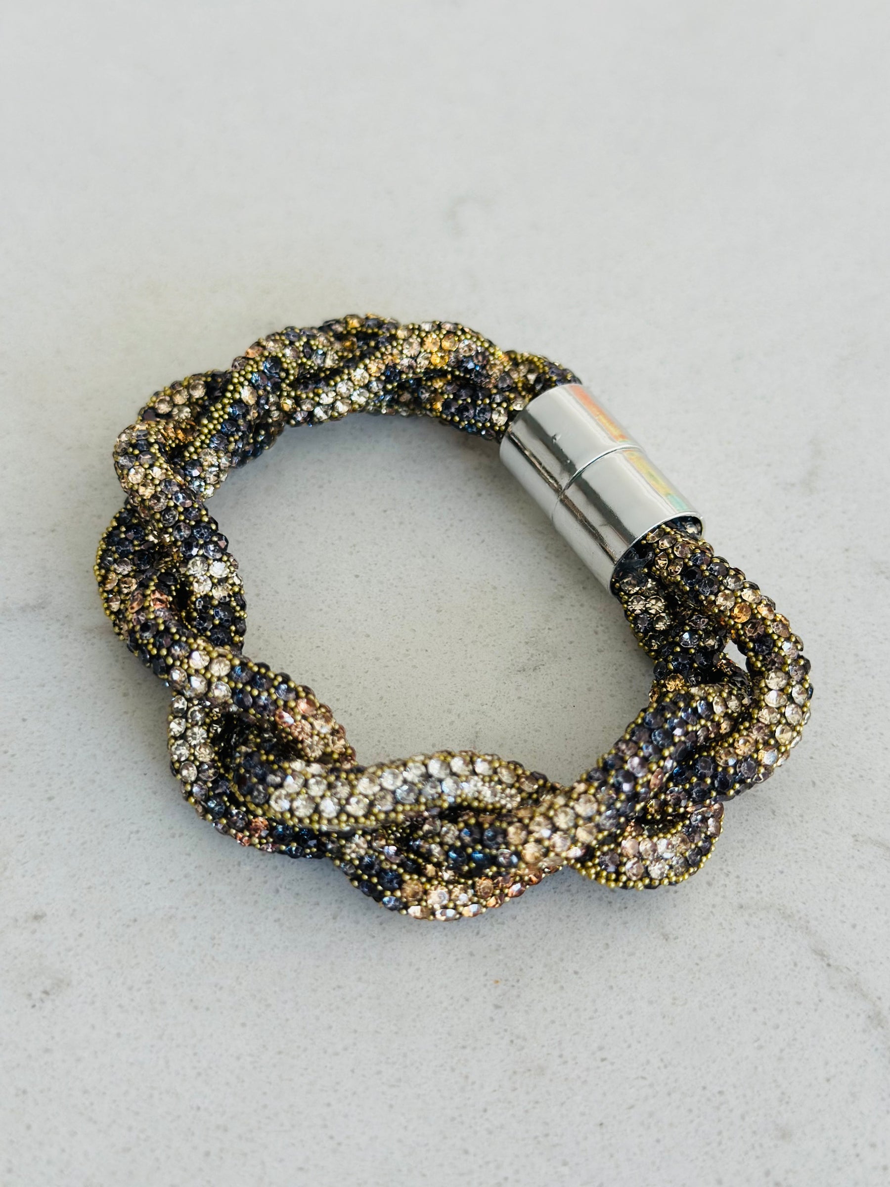 Plaited Diamante Bracelet