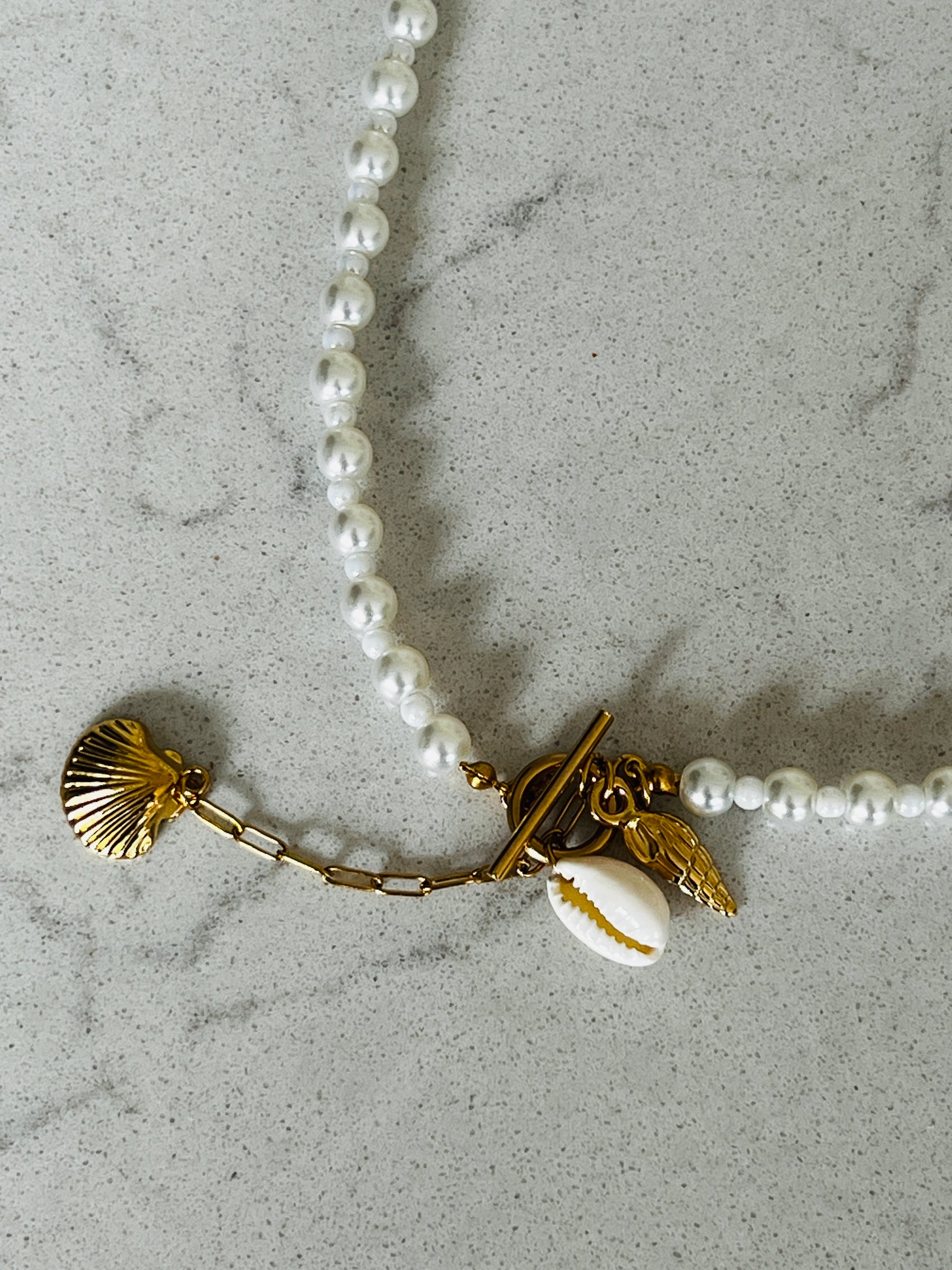Delicate Pearl Charm Necklace