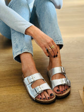 SAMPLE SALE Glastonbury Silver slide size 39