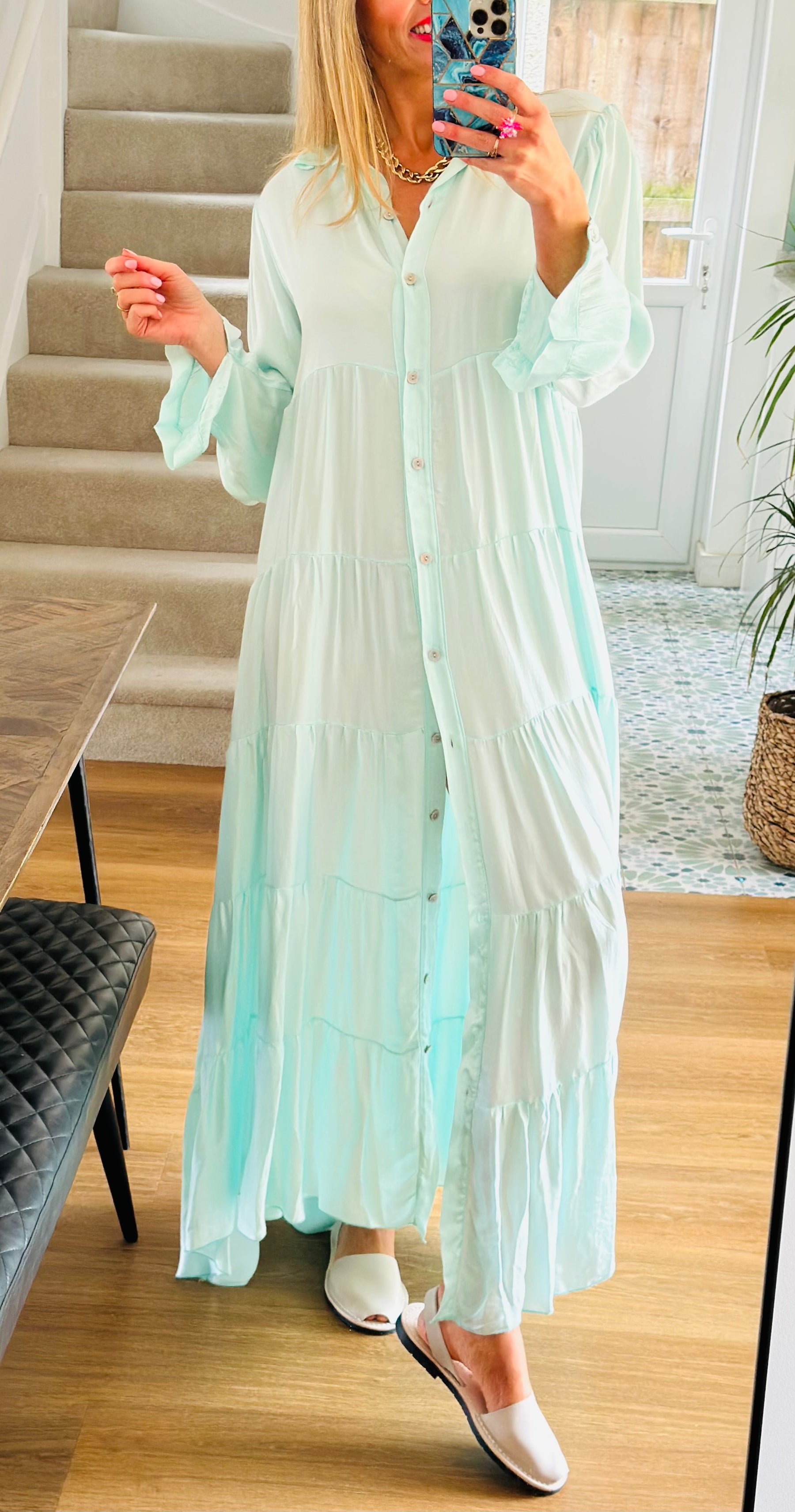 Silk Tiered Maxi Dress
