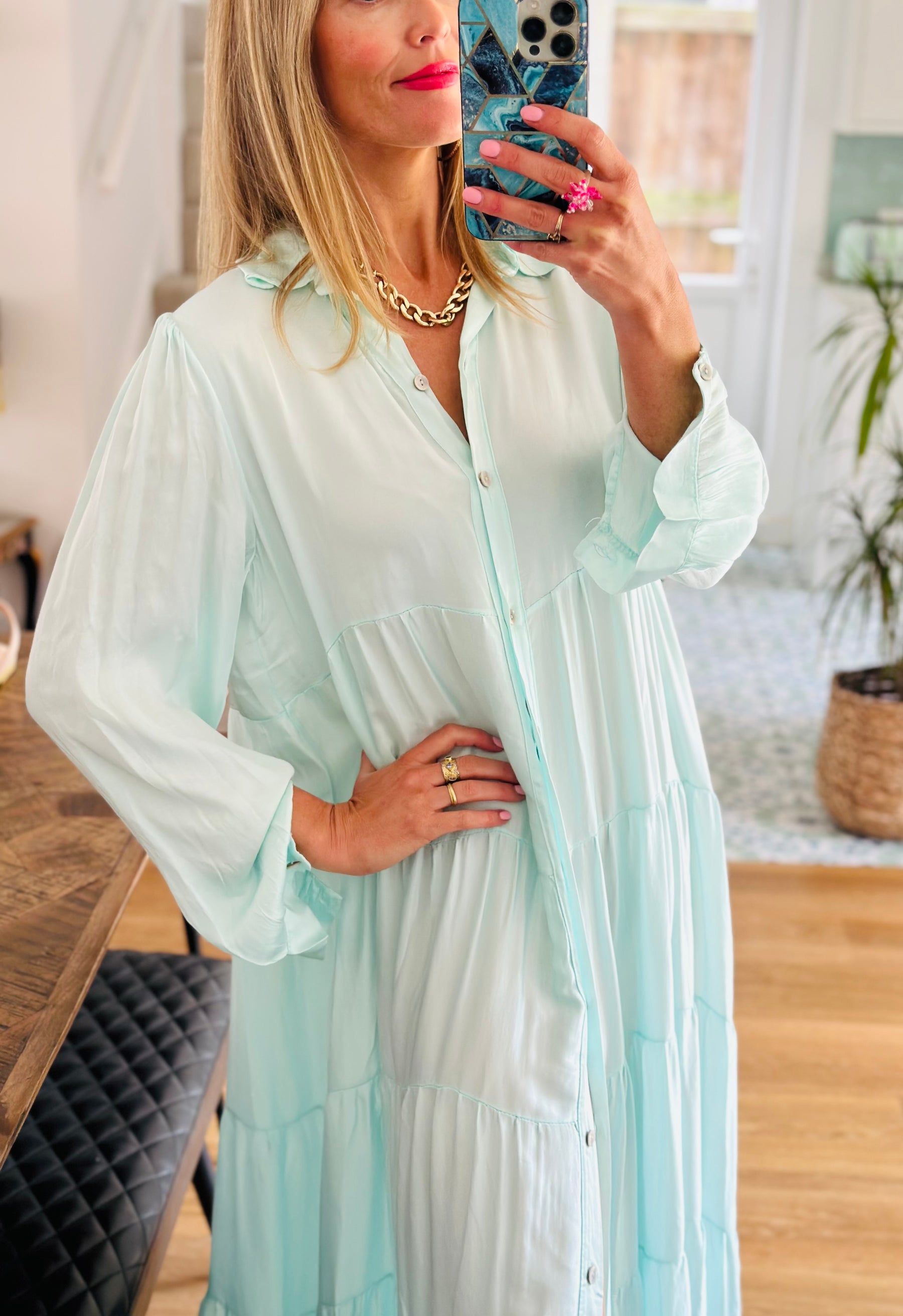 Silk Tiered Maxi Dress