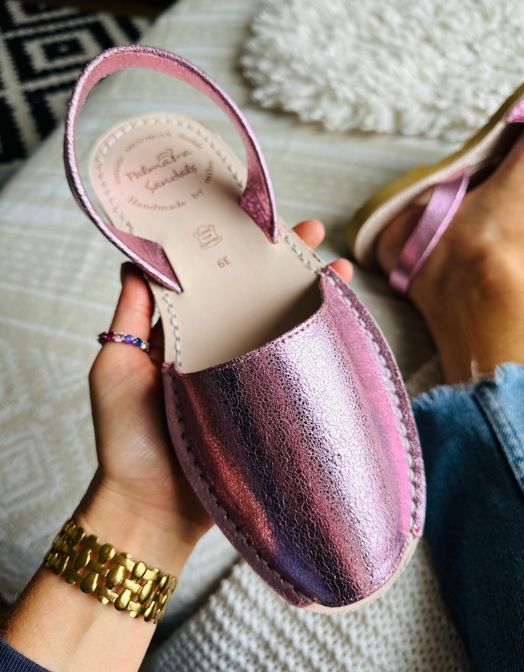 Lisa Pink Metallic Avarcas
