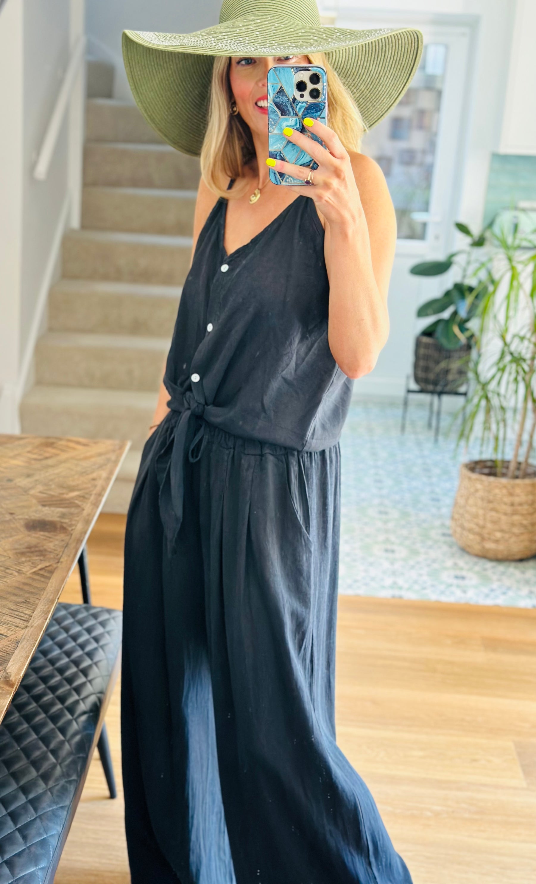 Ibiza Linen Vest Top