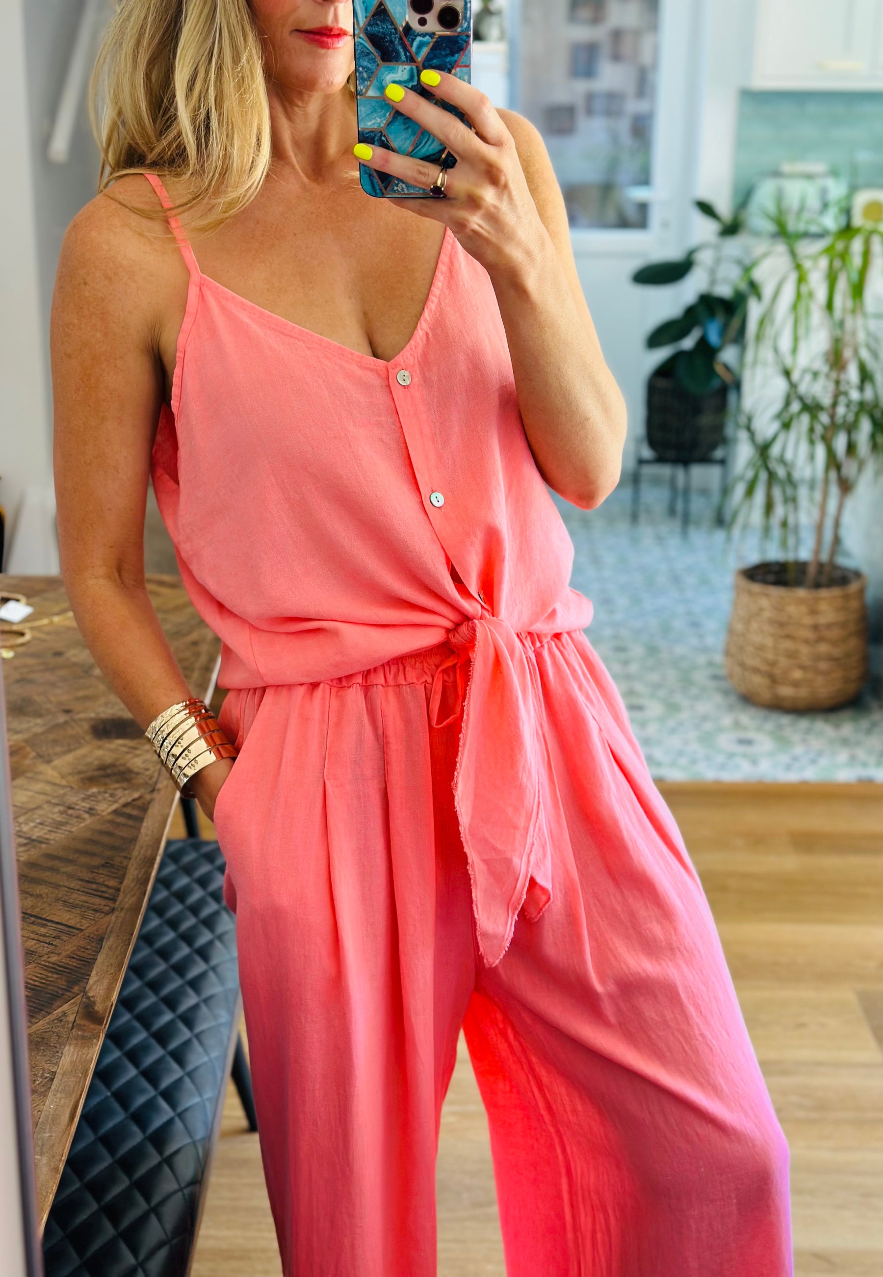 Ibiza Linen Vest Top