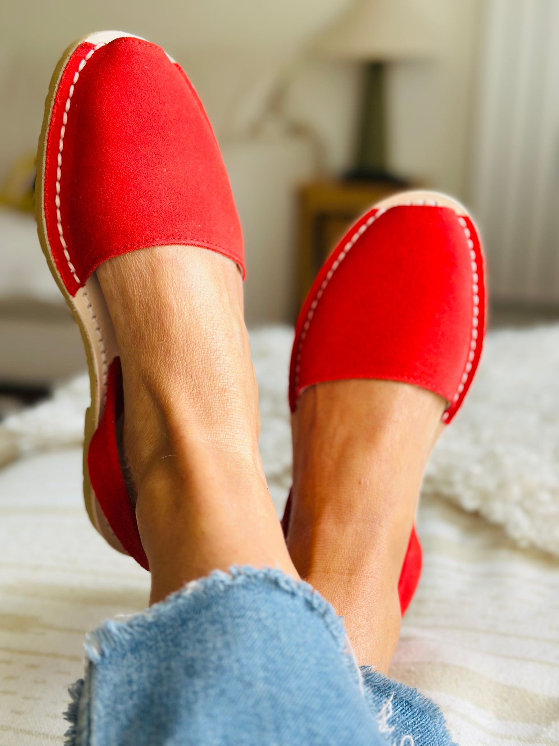 SAMPLE SALE Passion Red Avarcas SIZES 36 & 39