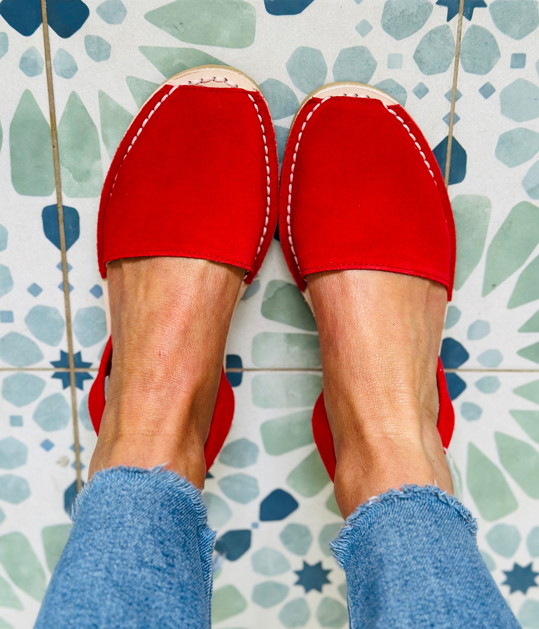 SAMPLE SALE Passion Red Avarcas SIZES 36 & 39