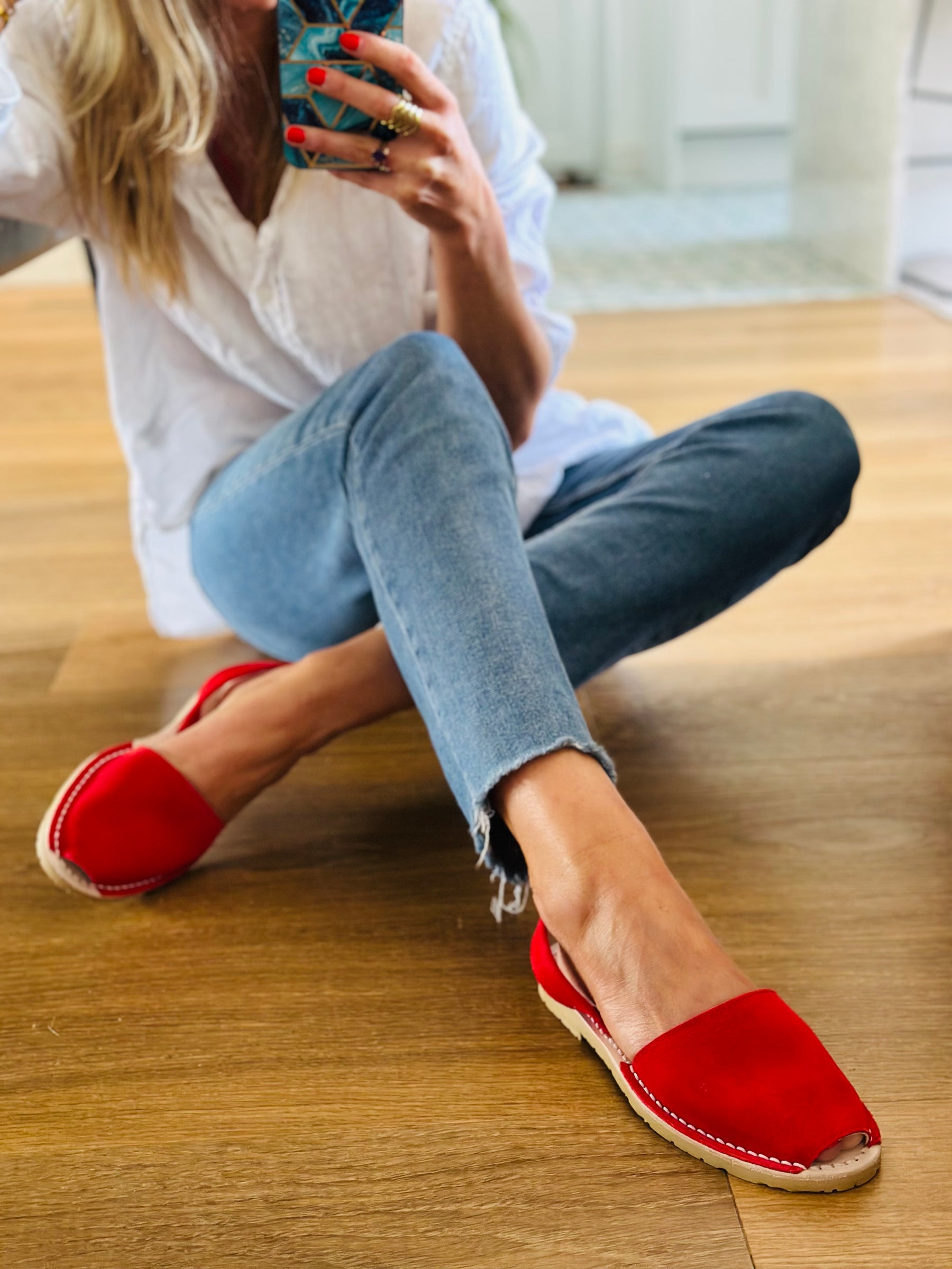 SAMPLE SALE Passion Red Avarcas SIZES 36 & 39
