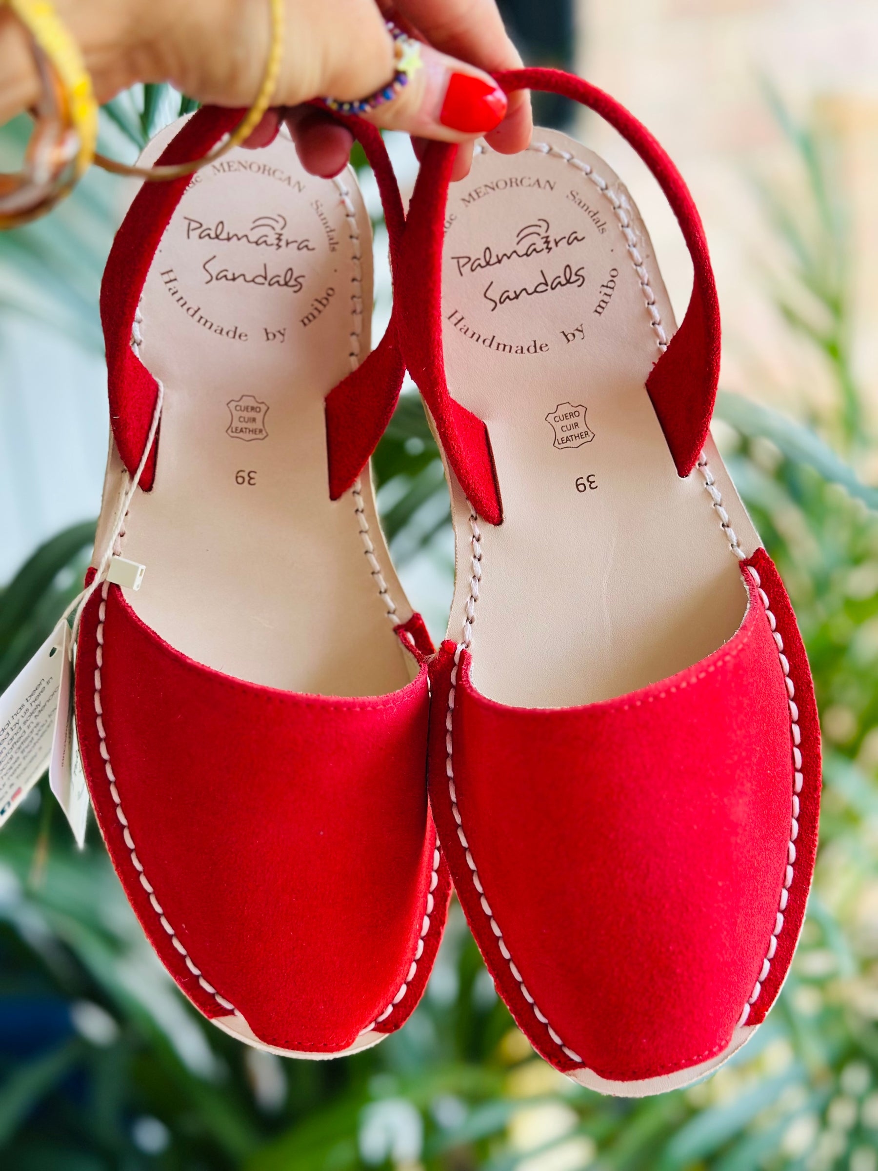 SAMPLE SALE Passion Red Avarcas SIZES 36 & 39