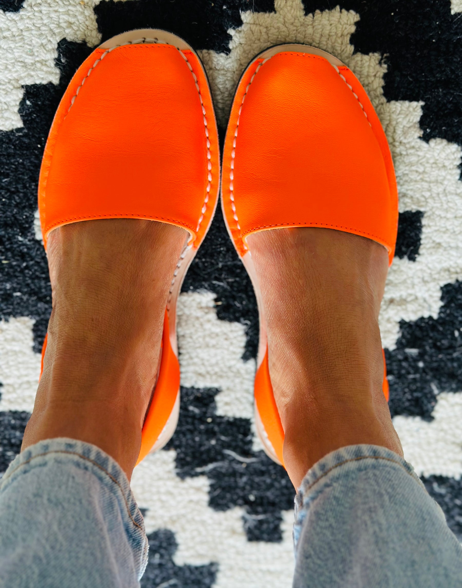 SAMPLE SALE Neon Orange Avarcas SIZES 38 & 39