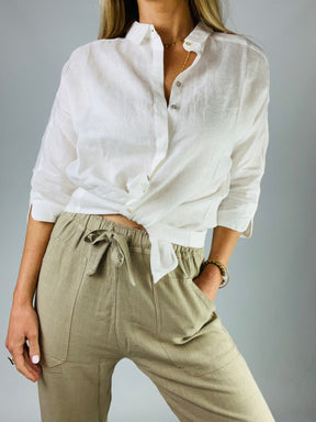 SAMPLE SALE Linen Shirt in White