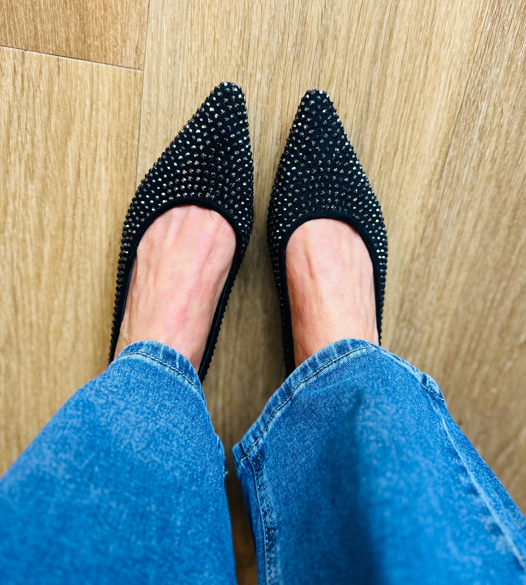 Black Embellished Pumps