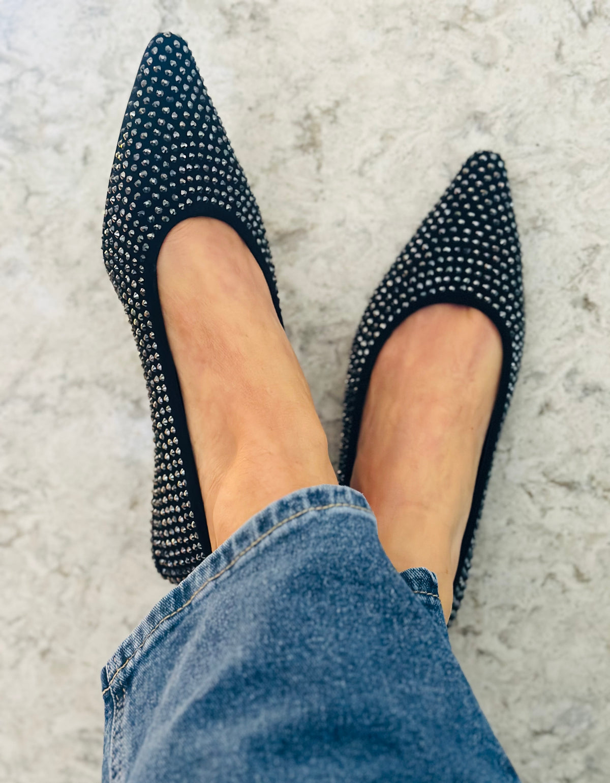 Black Embellished Pumps