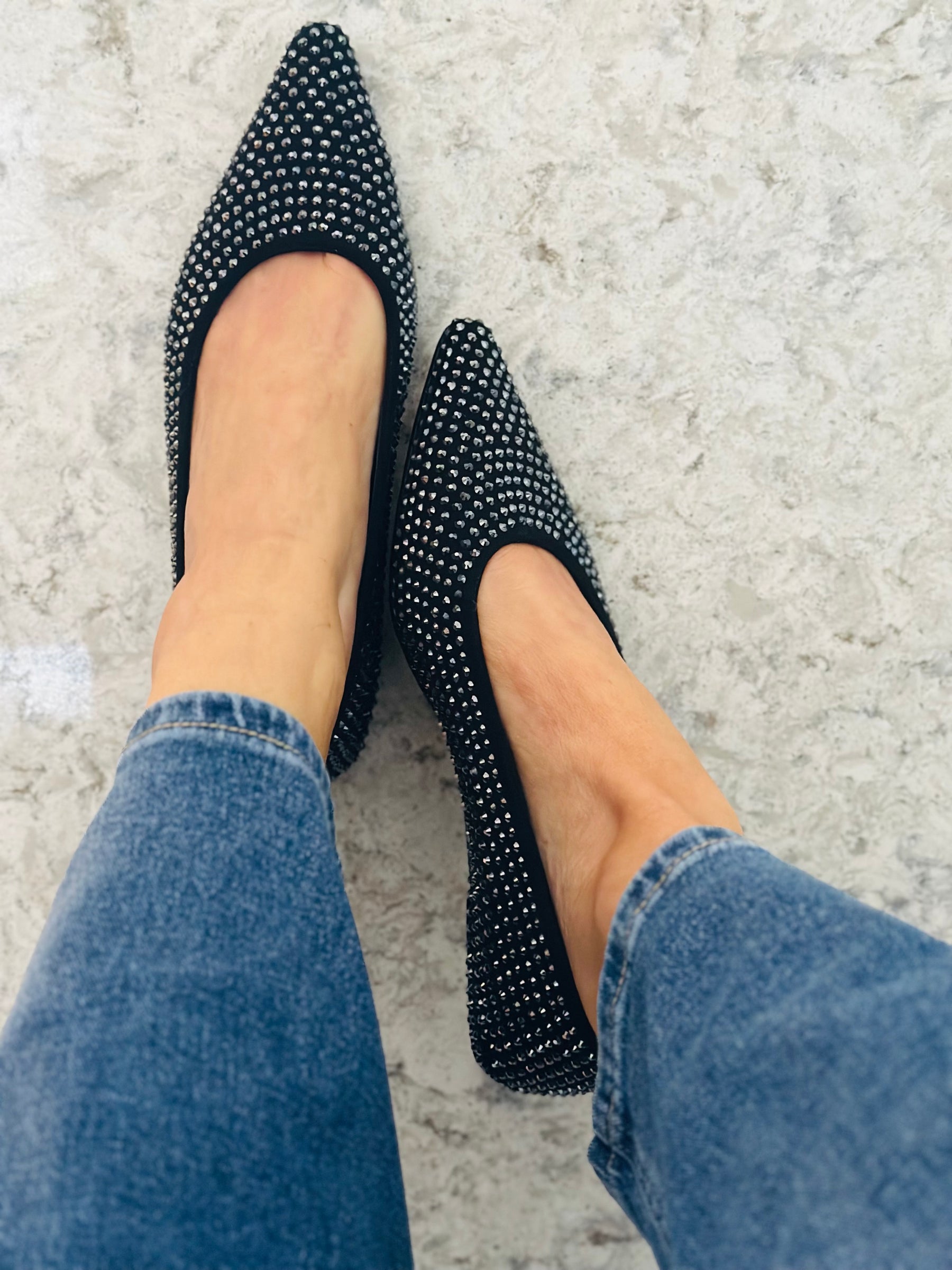 Black Embellished Pumps