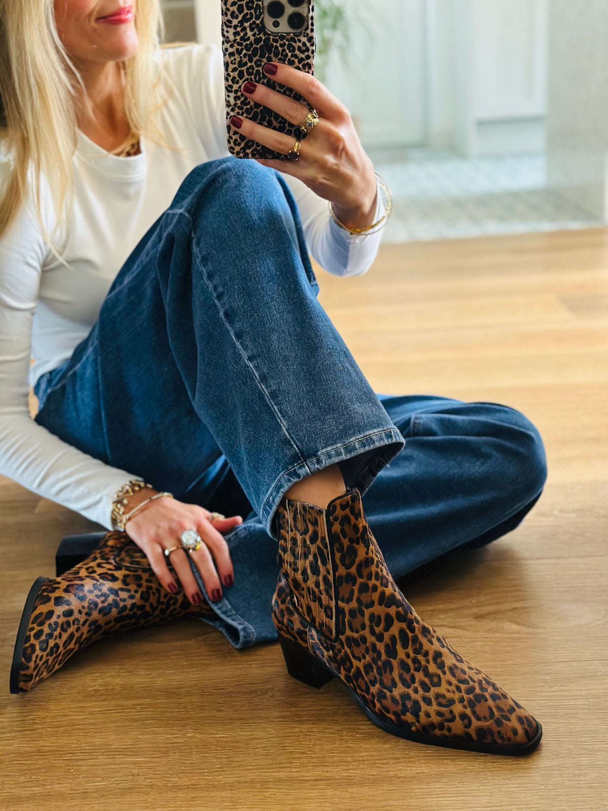 Leopard Cowhide Boots