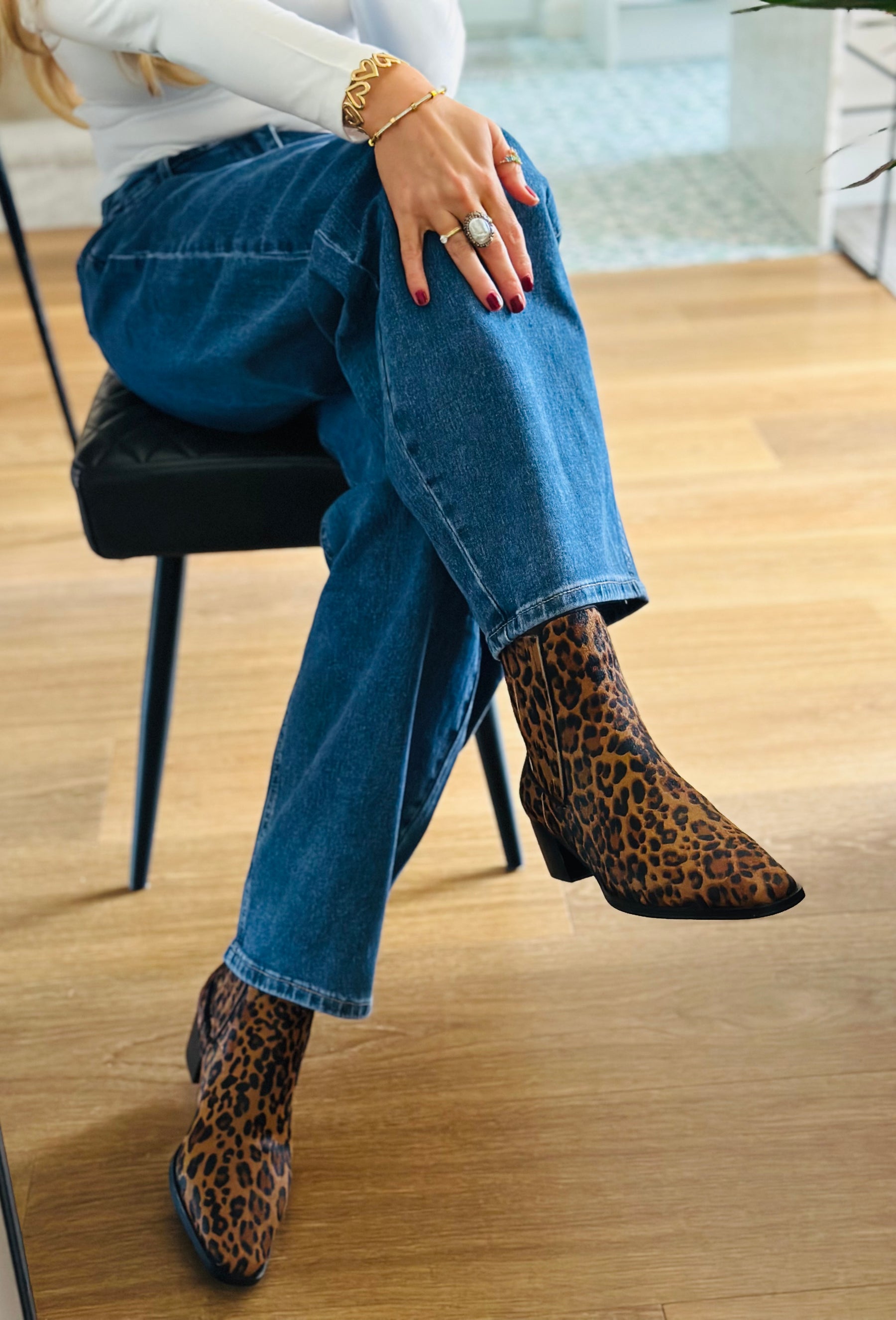 Leopard Cowhide Boots