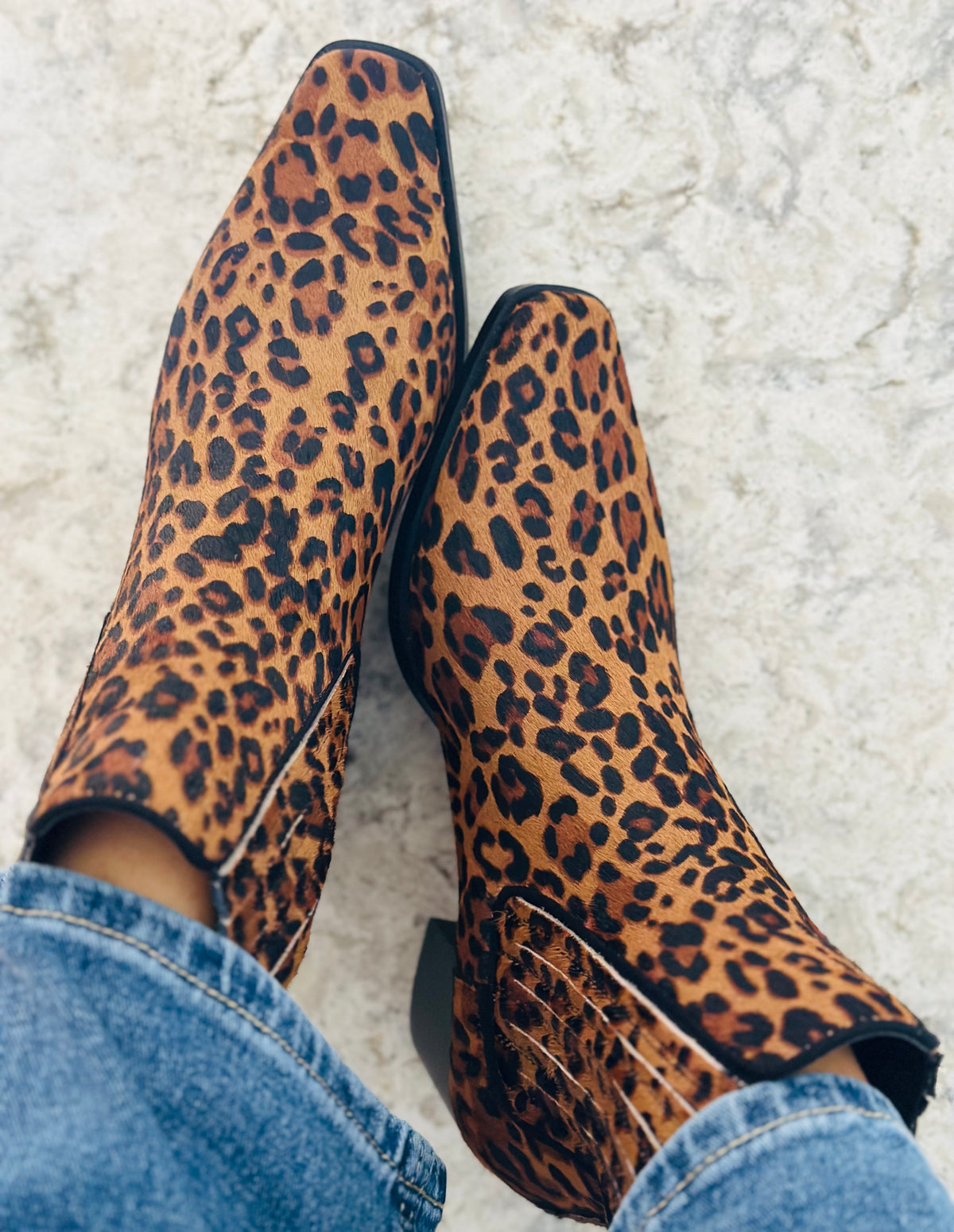 Leopard Cowhide Boots