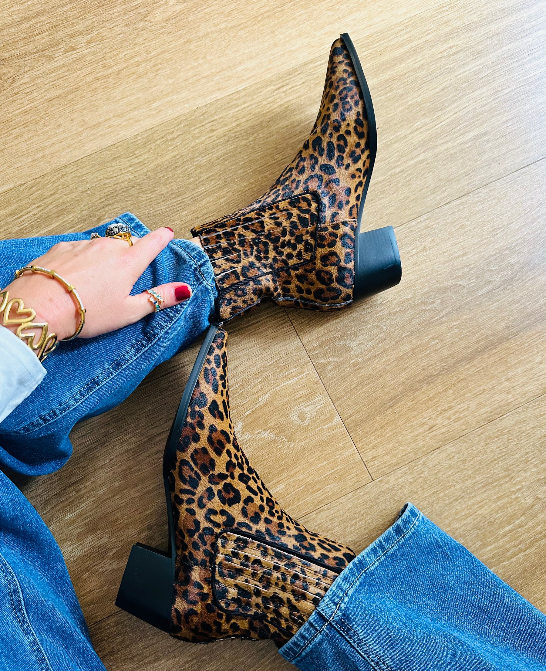 Leopard Cowhide Boots