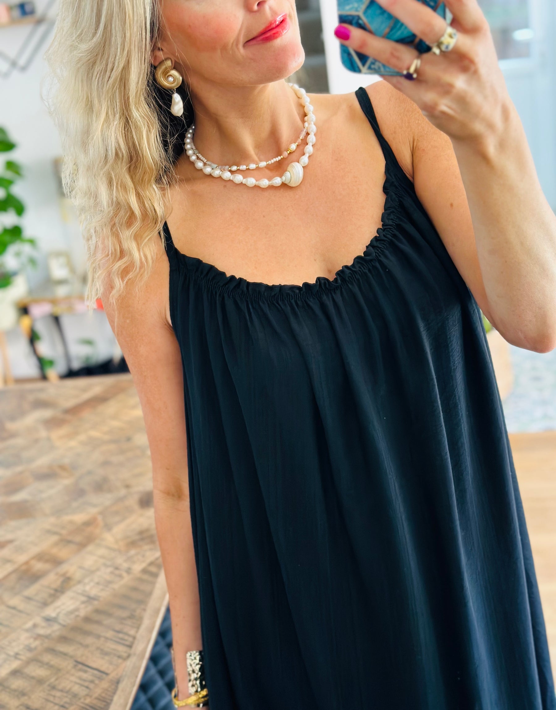 Black Frill Hem Maxi