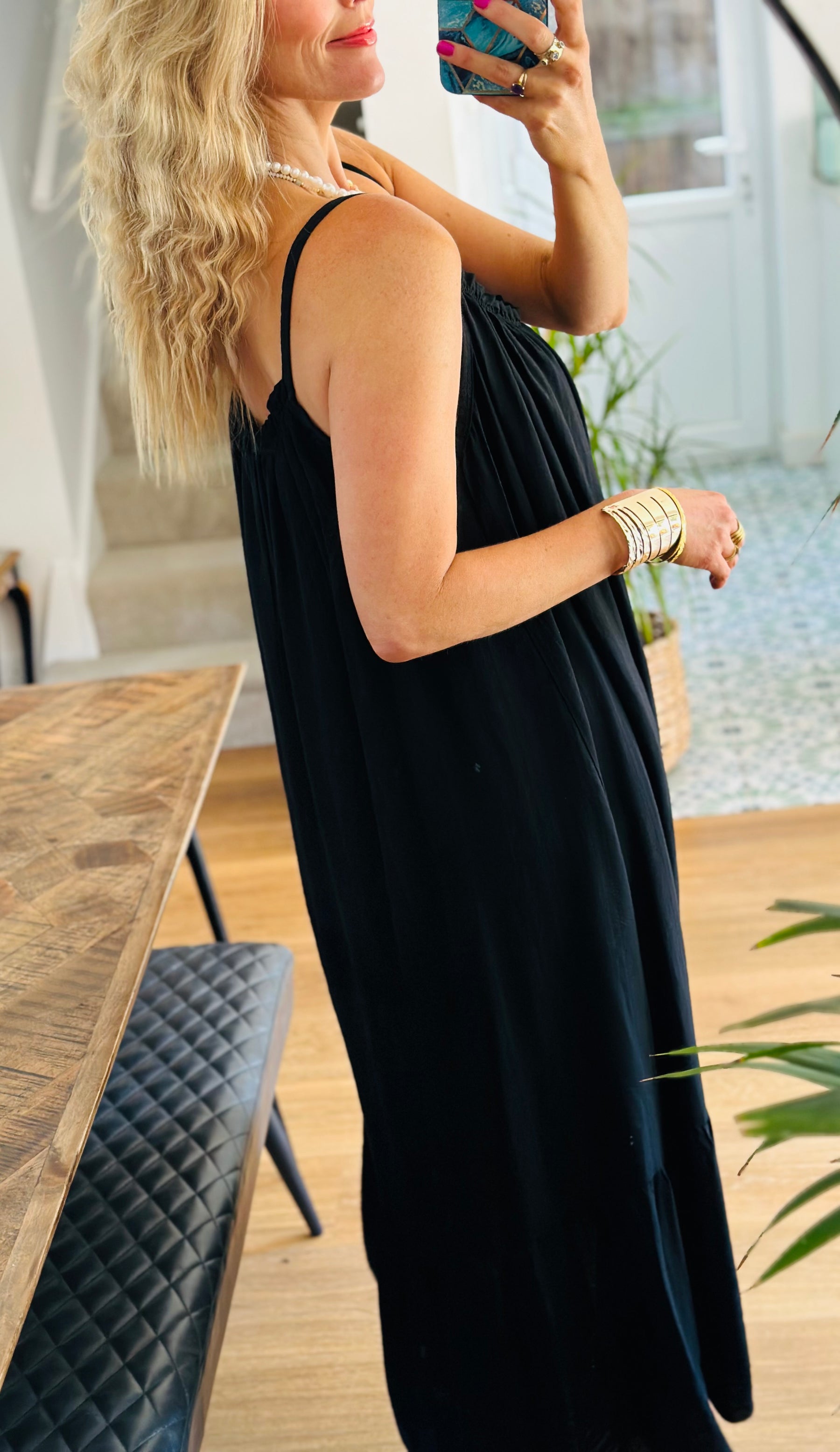 Black Frill Hem Maxi