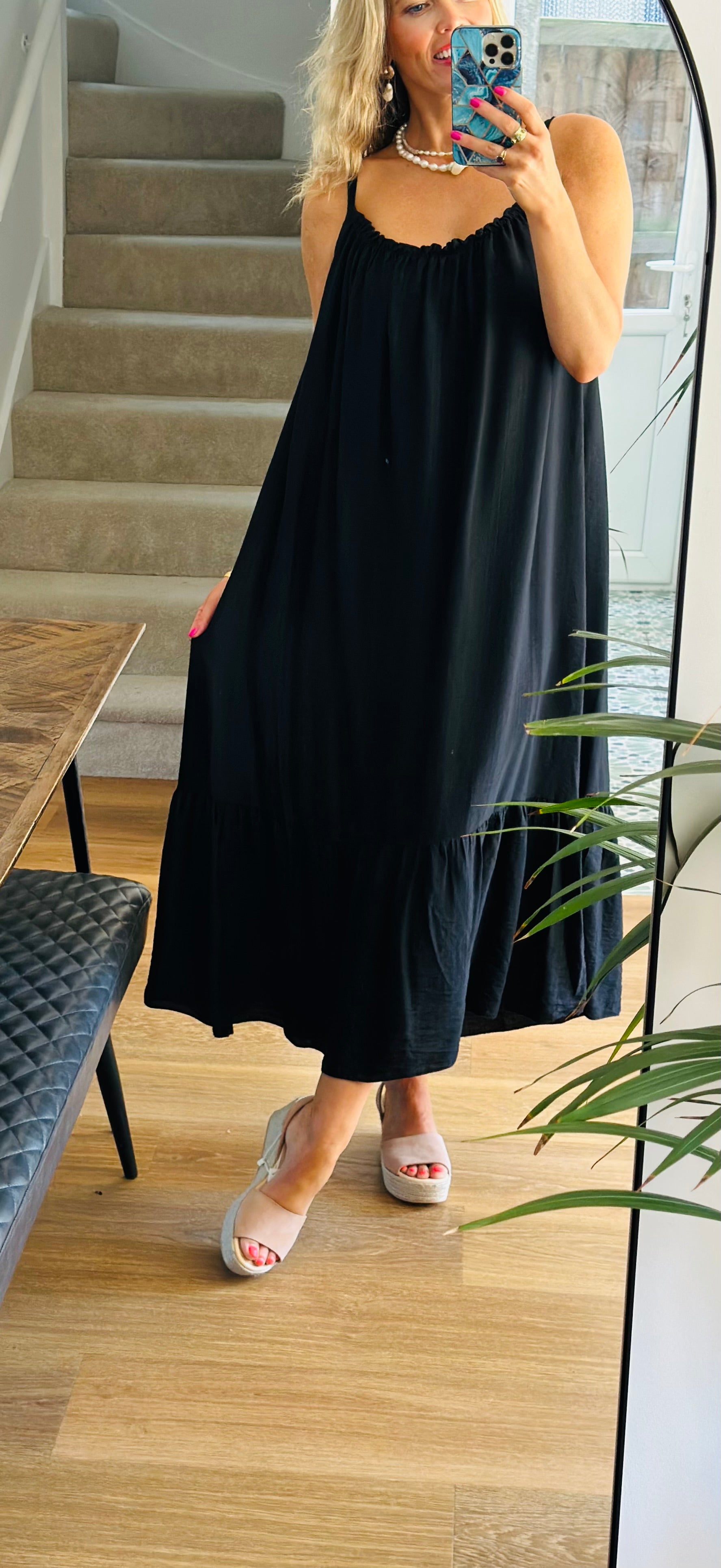 Black Frill Hem Maxi