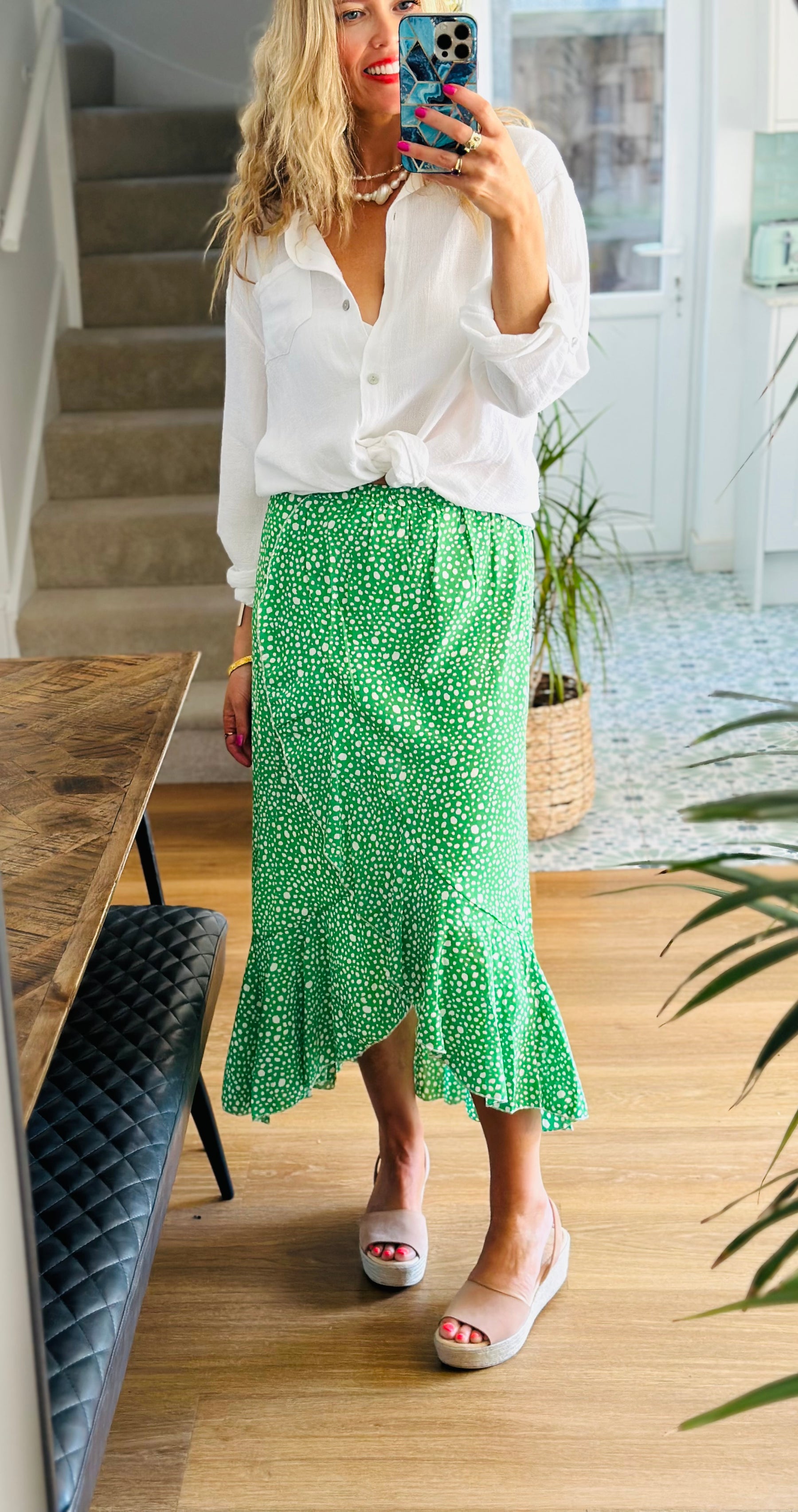 Ditsy Print Midi Skirts
