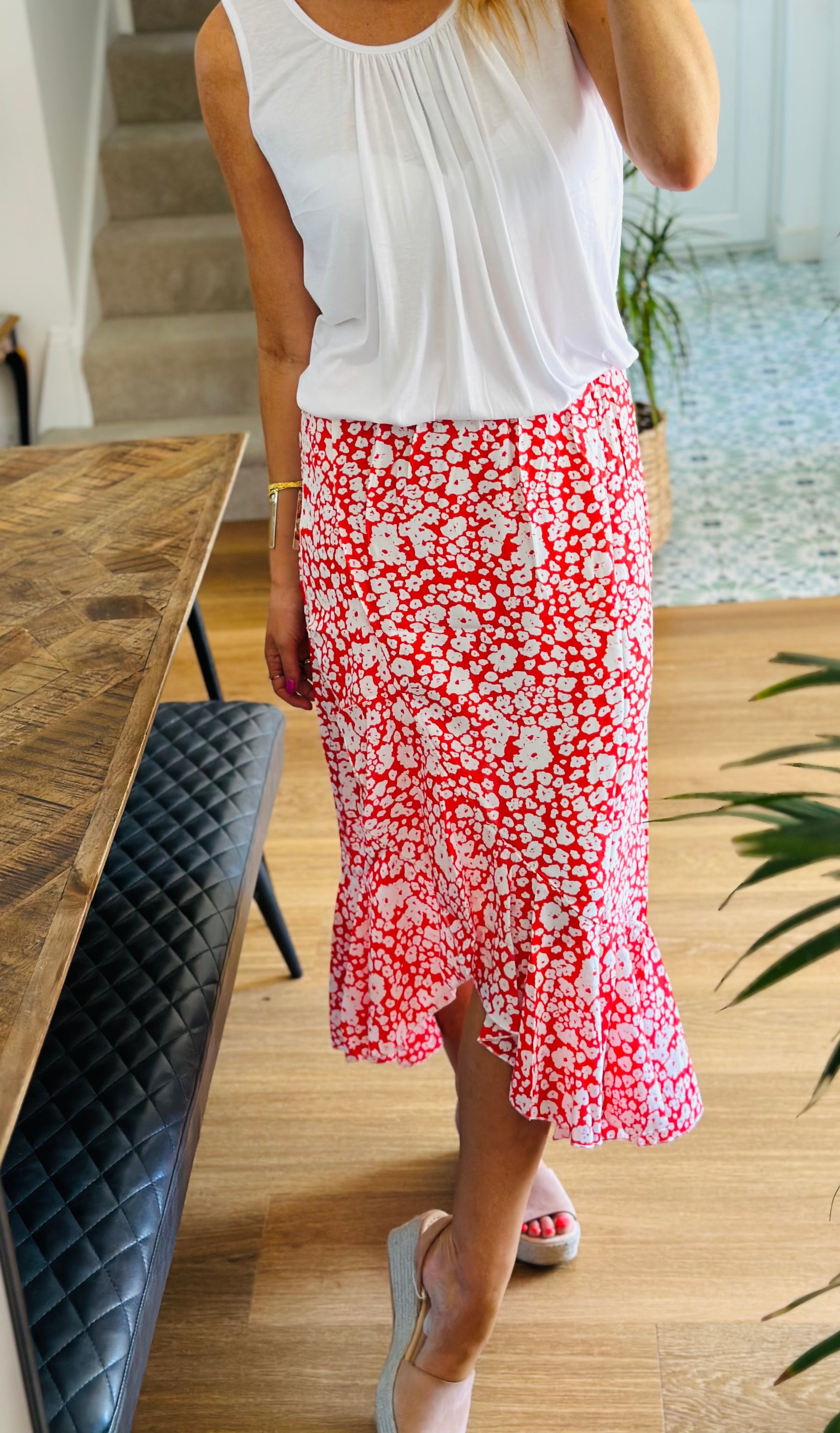 Ditsy Print Midi Skirts