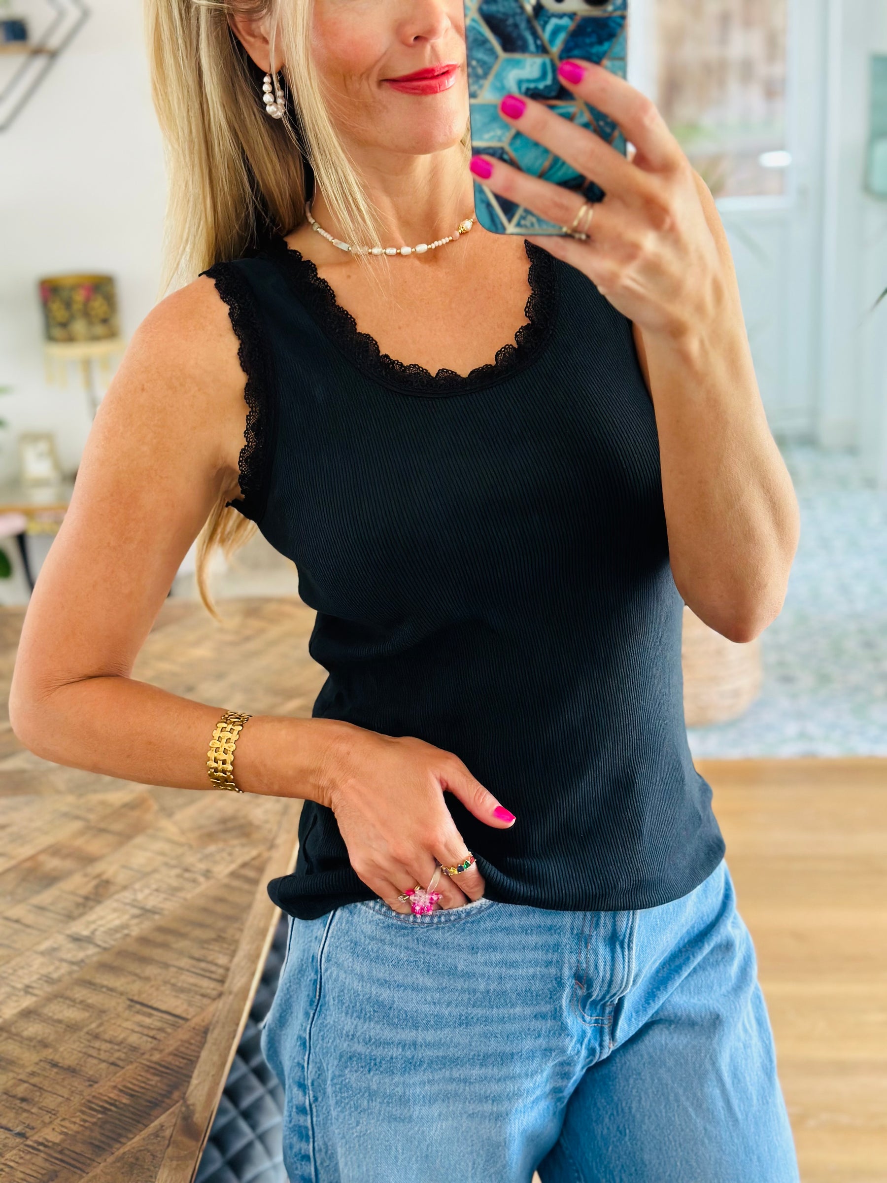 Lace Trim Vest