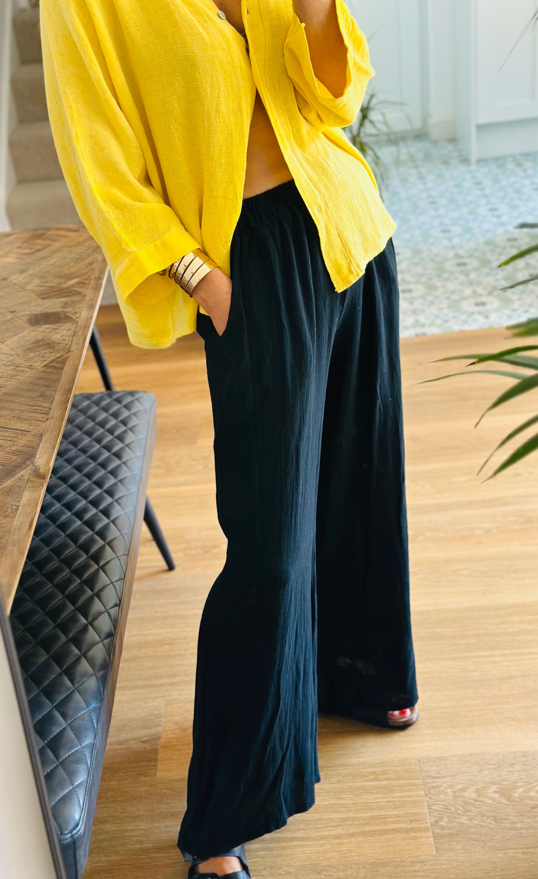 Linen Wide Leg Trousers
